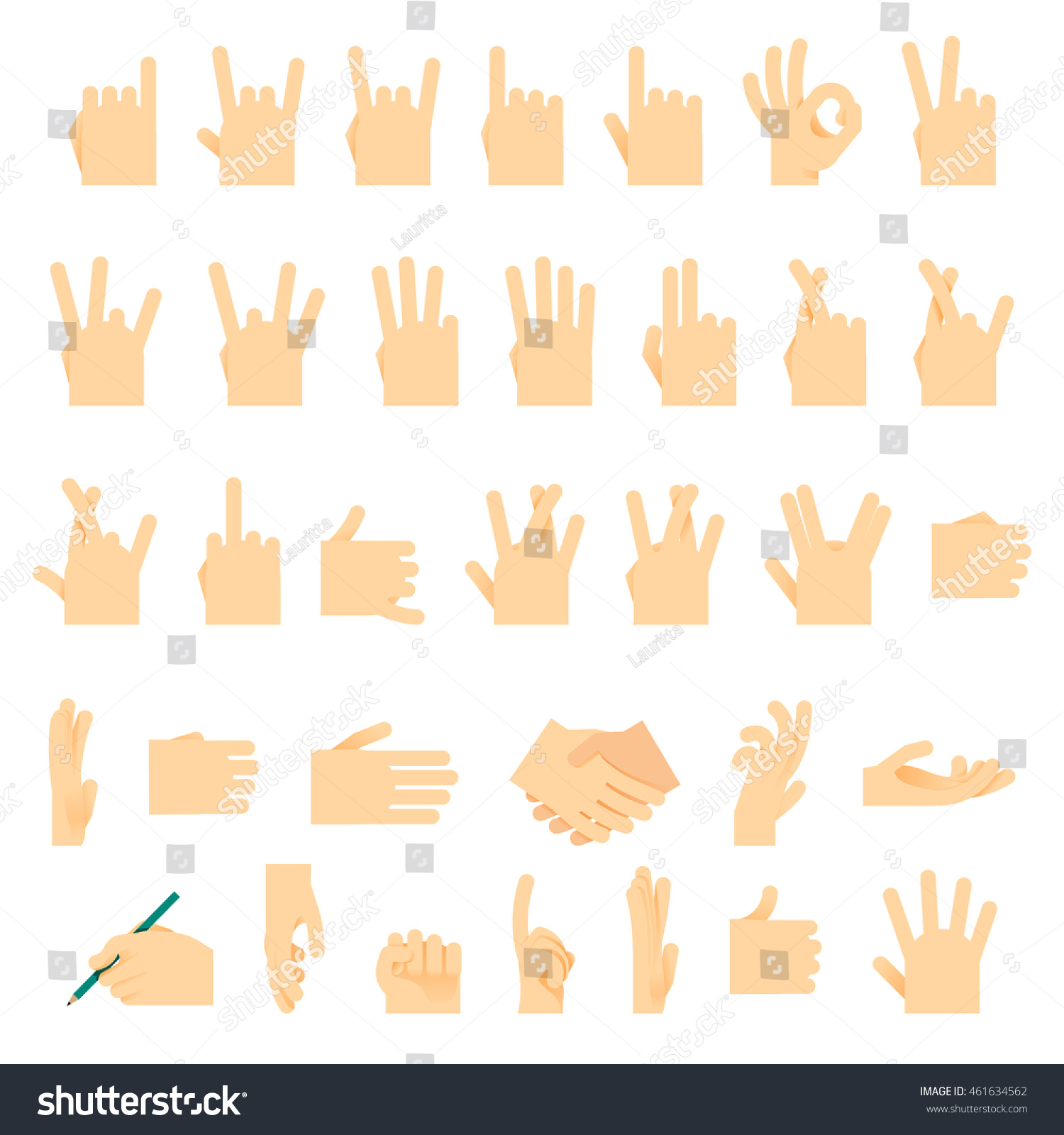 Hands Set Design Cartoon Style Hand Stock Vector (Royalty Free ...