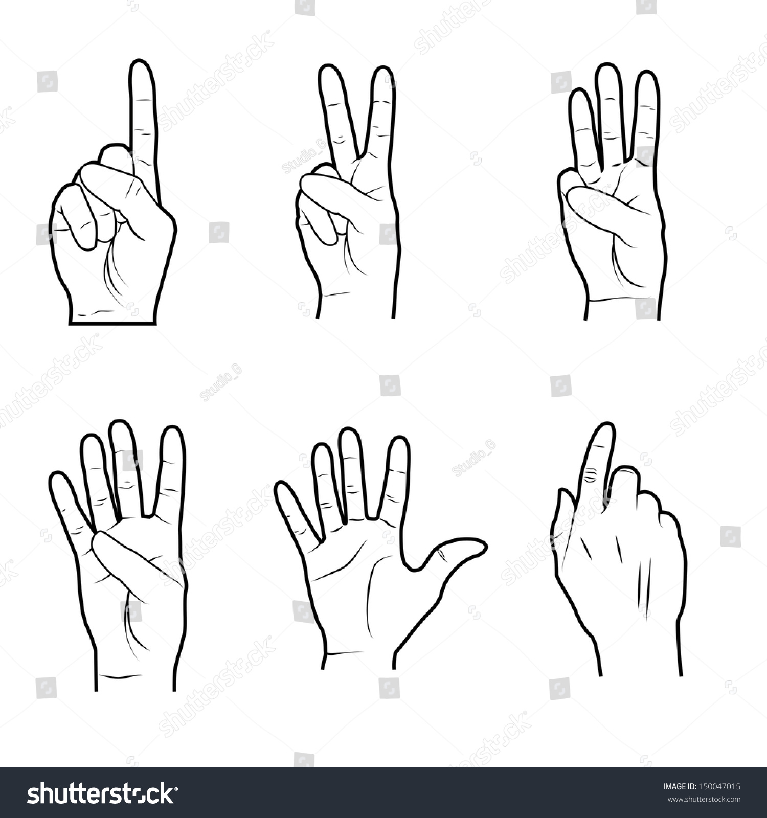 Hands Signals Over White Background Vector Stock Vector (Royalty Free ...