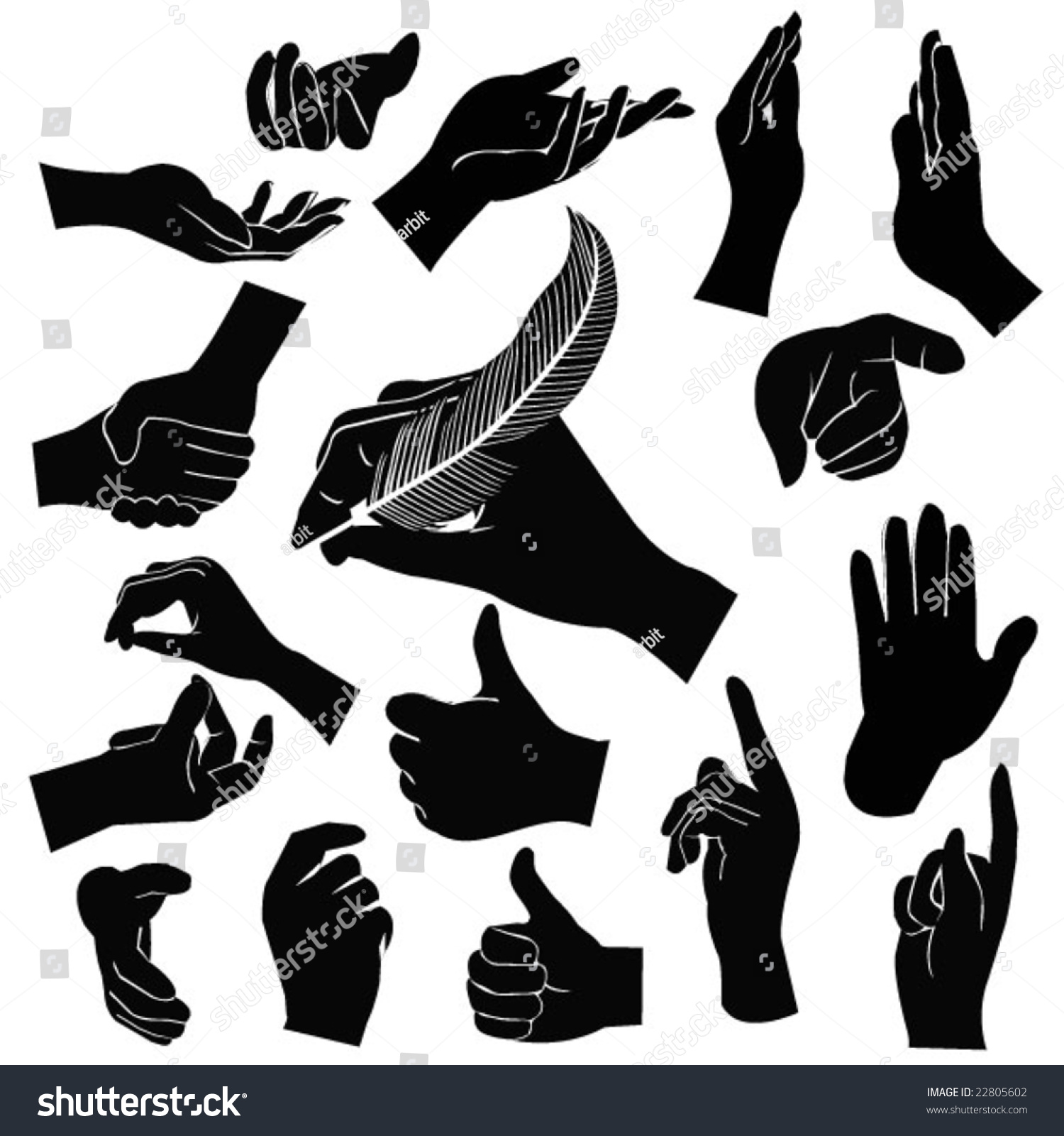 Hands Silhouettes Stock Vector Illustration 22805602 : Shutterstock