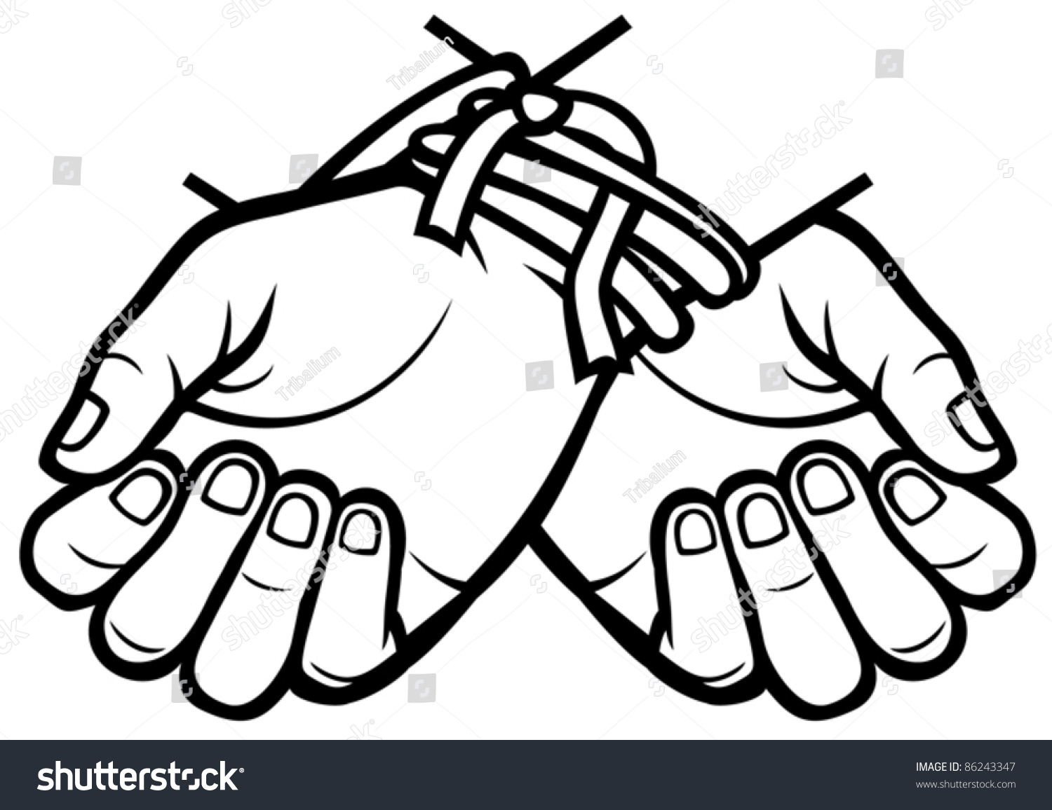 Hands Tied Stock Vector 86243347 - Shutterstock