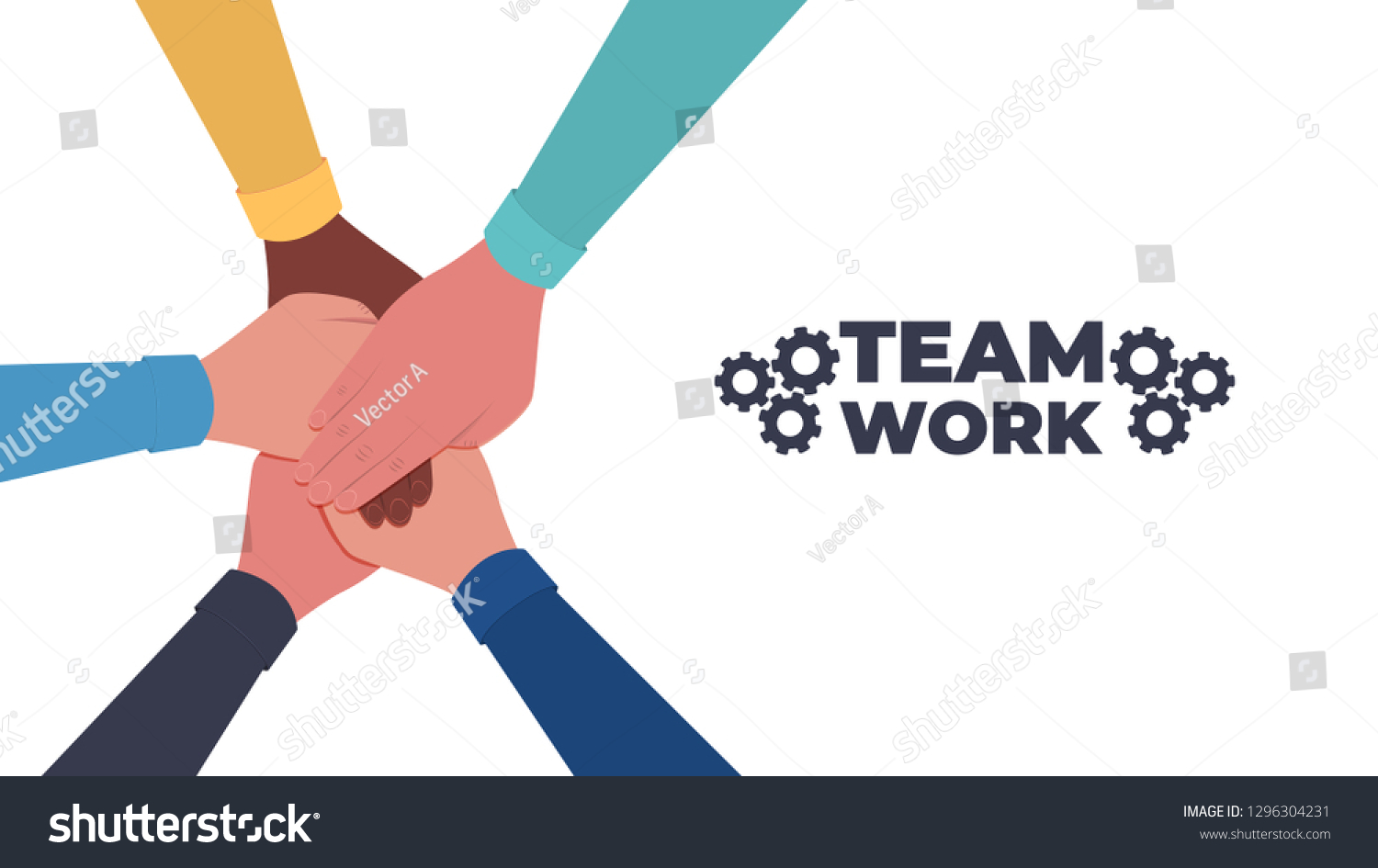 Hands Together Symbol Teamwork Unity People Stock Vector (Royalty Free ...