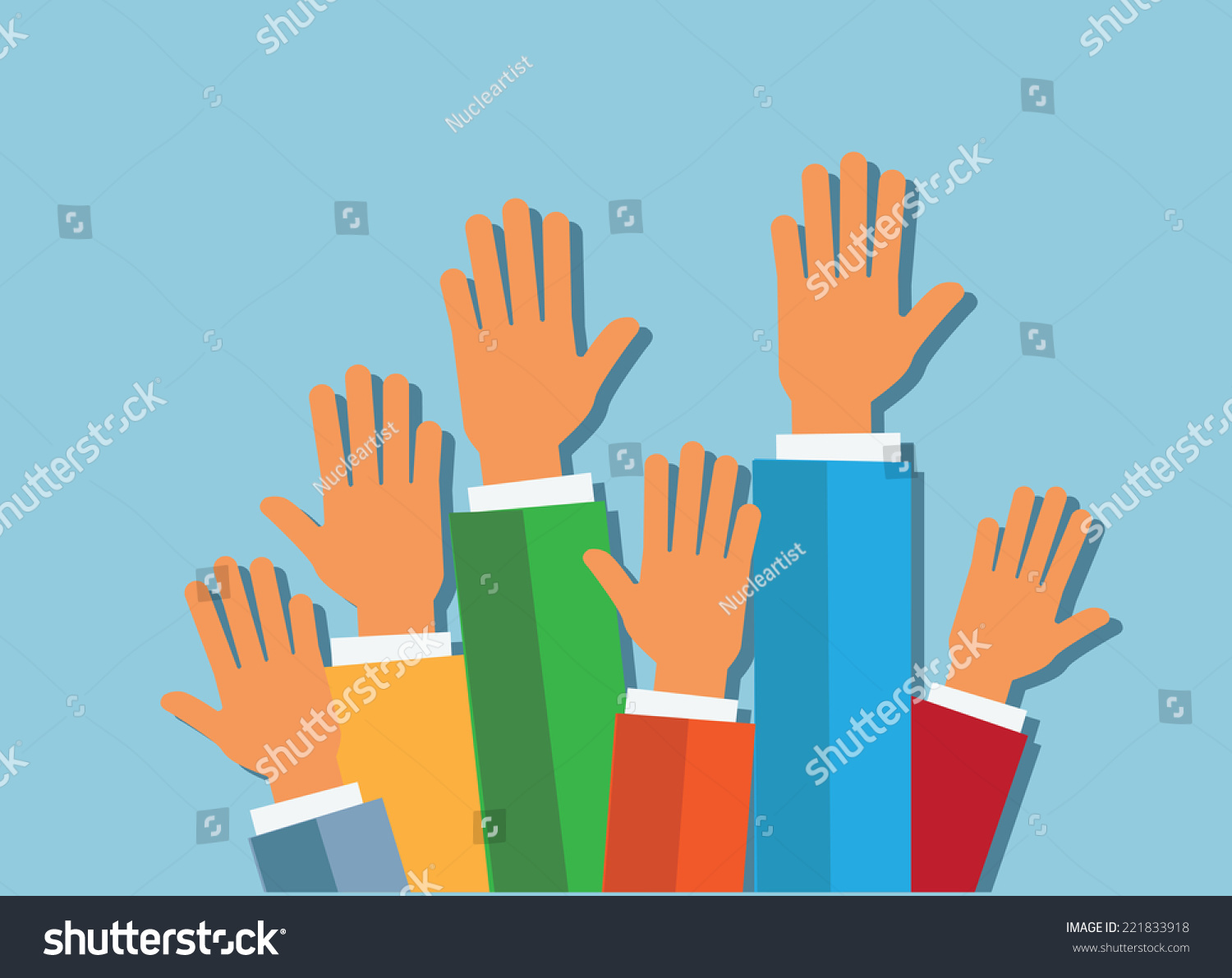 Hands On Blue Background Vector Illustration Stock Vector (Royalty Free ...