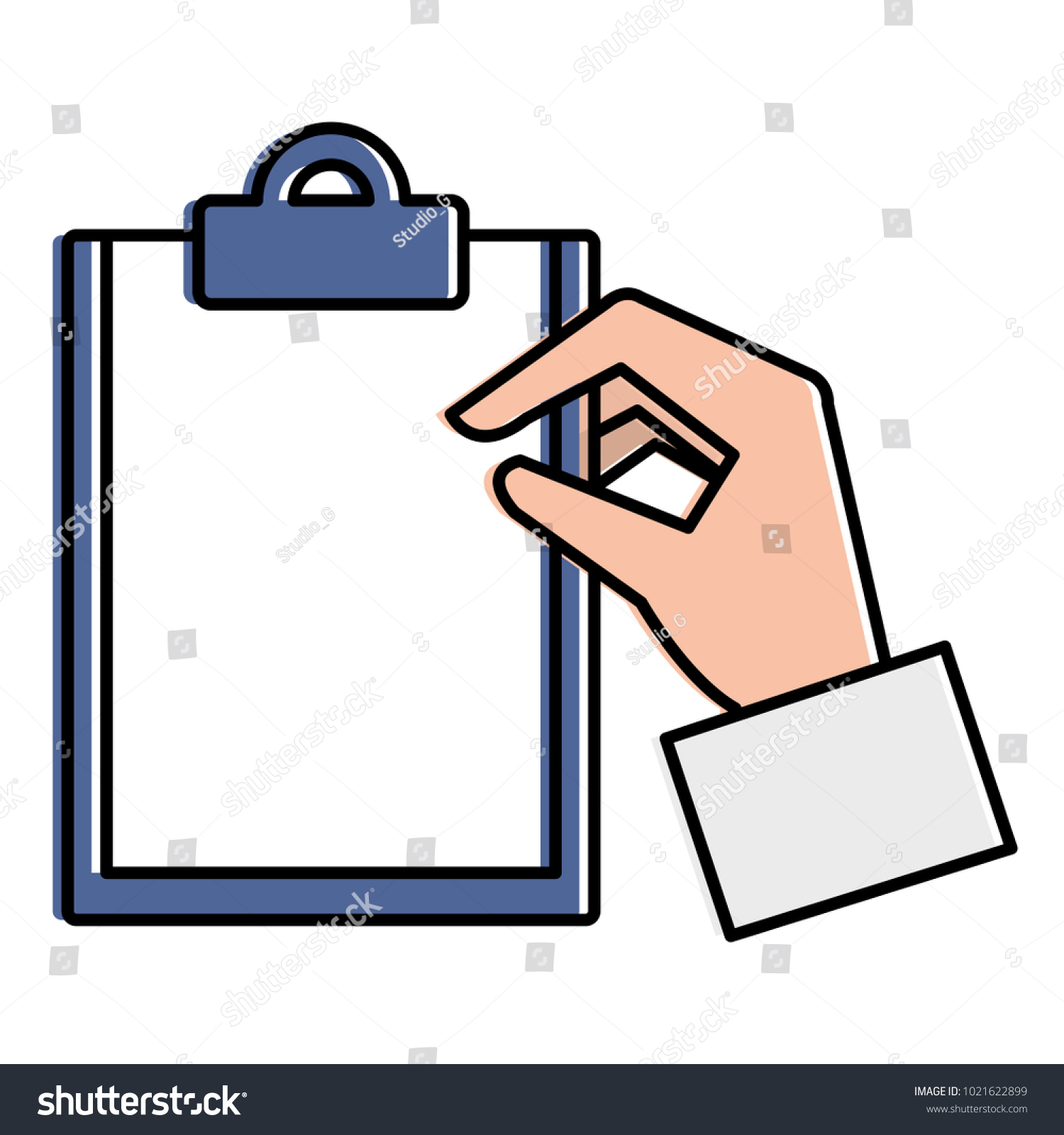 Hands Checklist Document Isolated Icon Stock Vector (Royalty Free ...