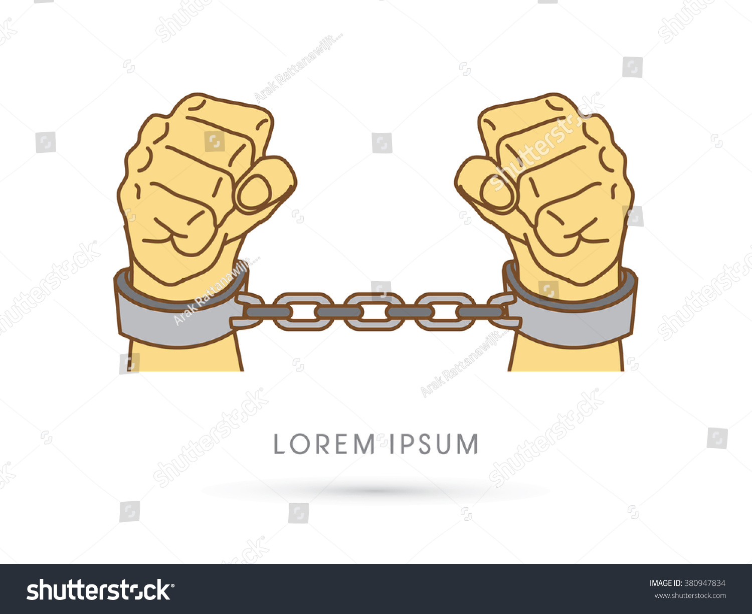 Hands Handcuffs Graphic Vector Stock Vector (Royalty Free) 380947834 ...