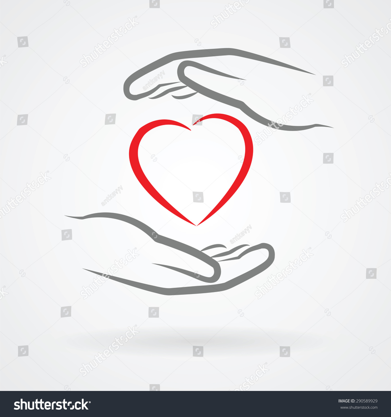 Hands Heart Symbol Icon Love Concept Stock Vector (Royalty Free ...