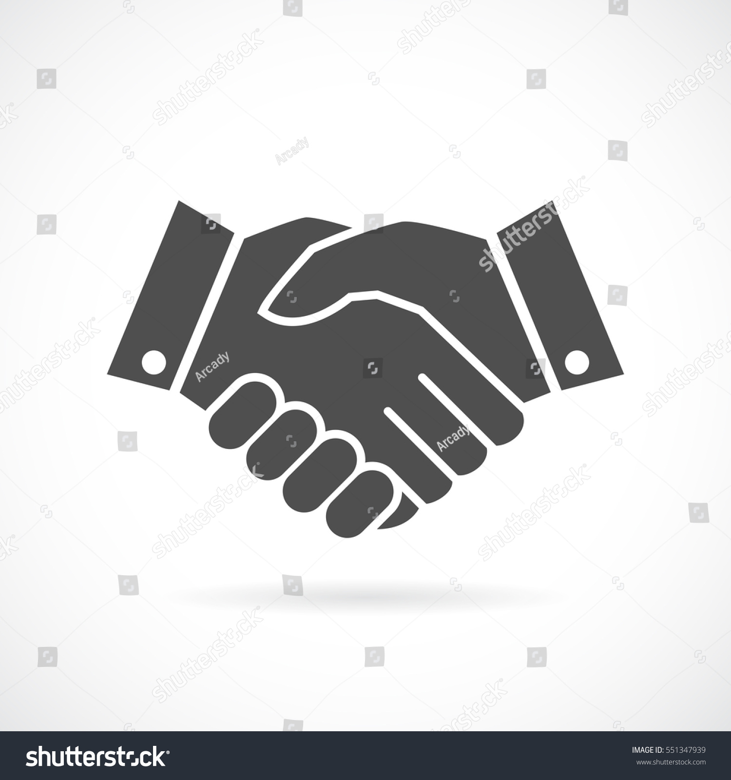 Handshake Business Vector Icon On White Background - 551347939
