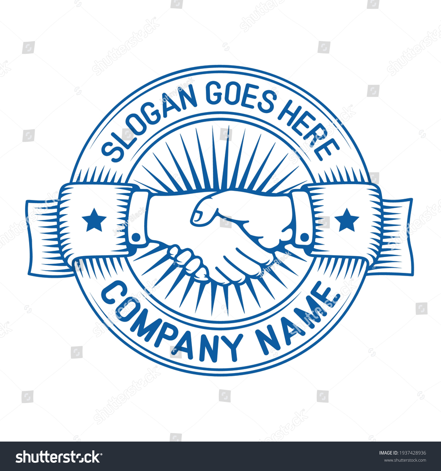 Handshake Design Template Vector Illustration Stock Vector (Royalty ...