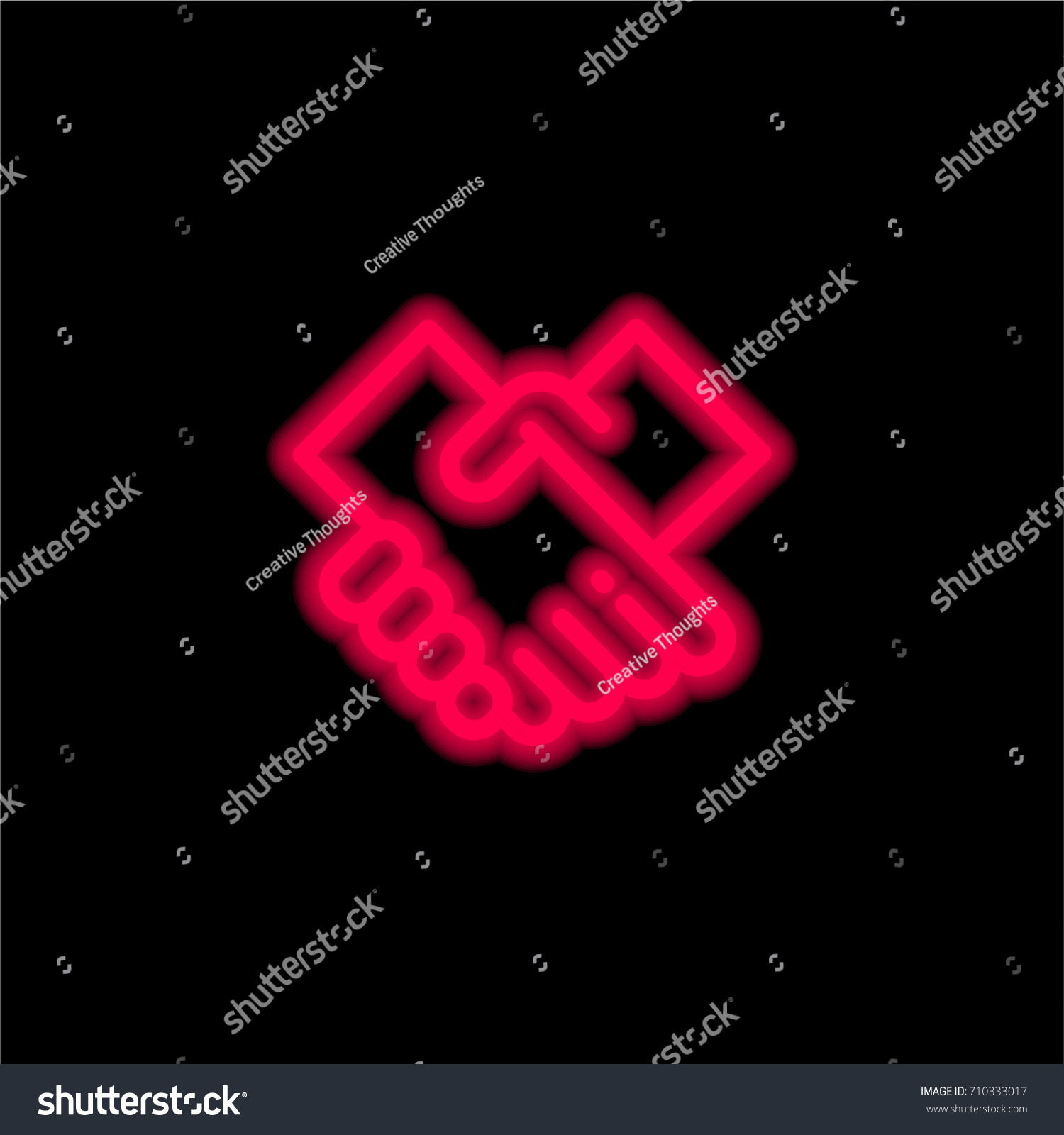 Handshake Red Glowing Neon Ui Ux Stock Vector Royalty Free 710333017 Shutterstock 6825