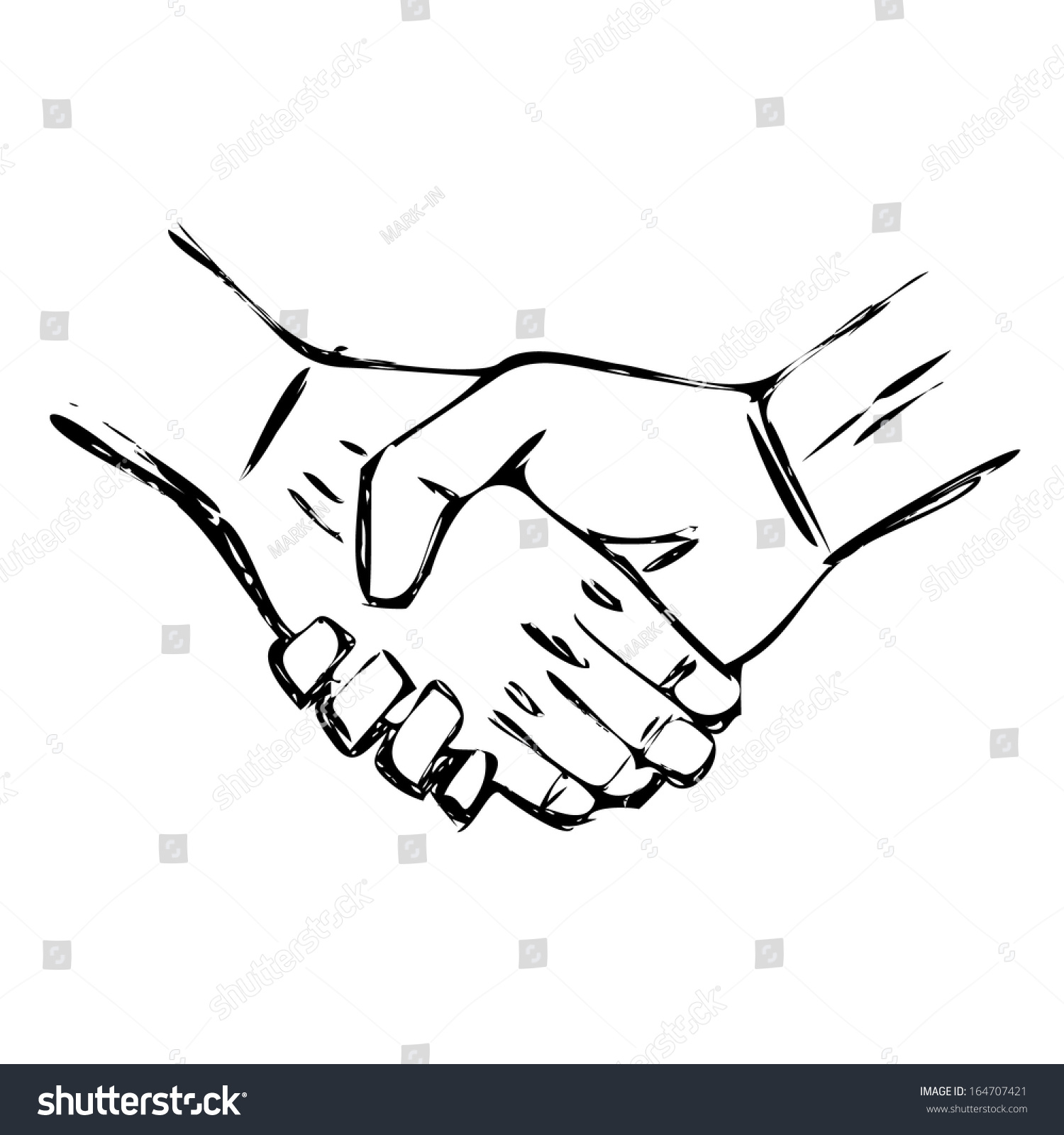 Handshake Sketch Stock Vector (Royalty Free) 164707421 - Shutterstock