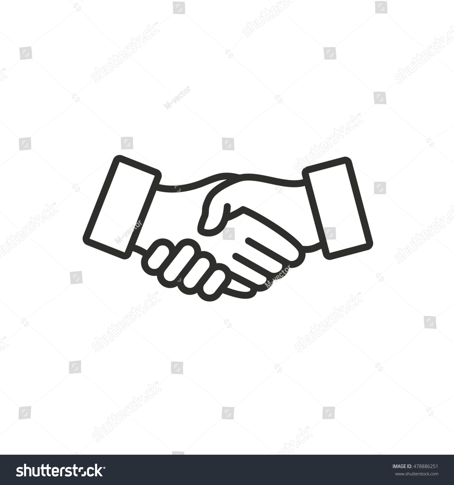 Handshake Vector Icon Black Illustration Isolated Stock Vector