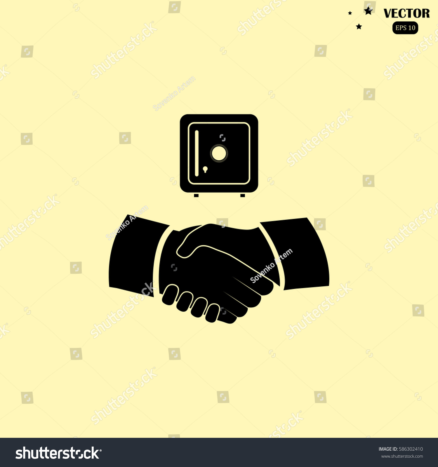 Handshake Vector Illustration Safe Icon Stock Vector (Royalty Free ...