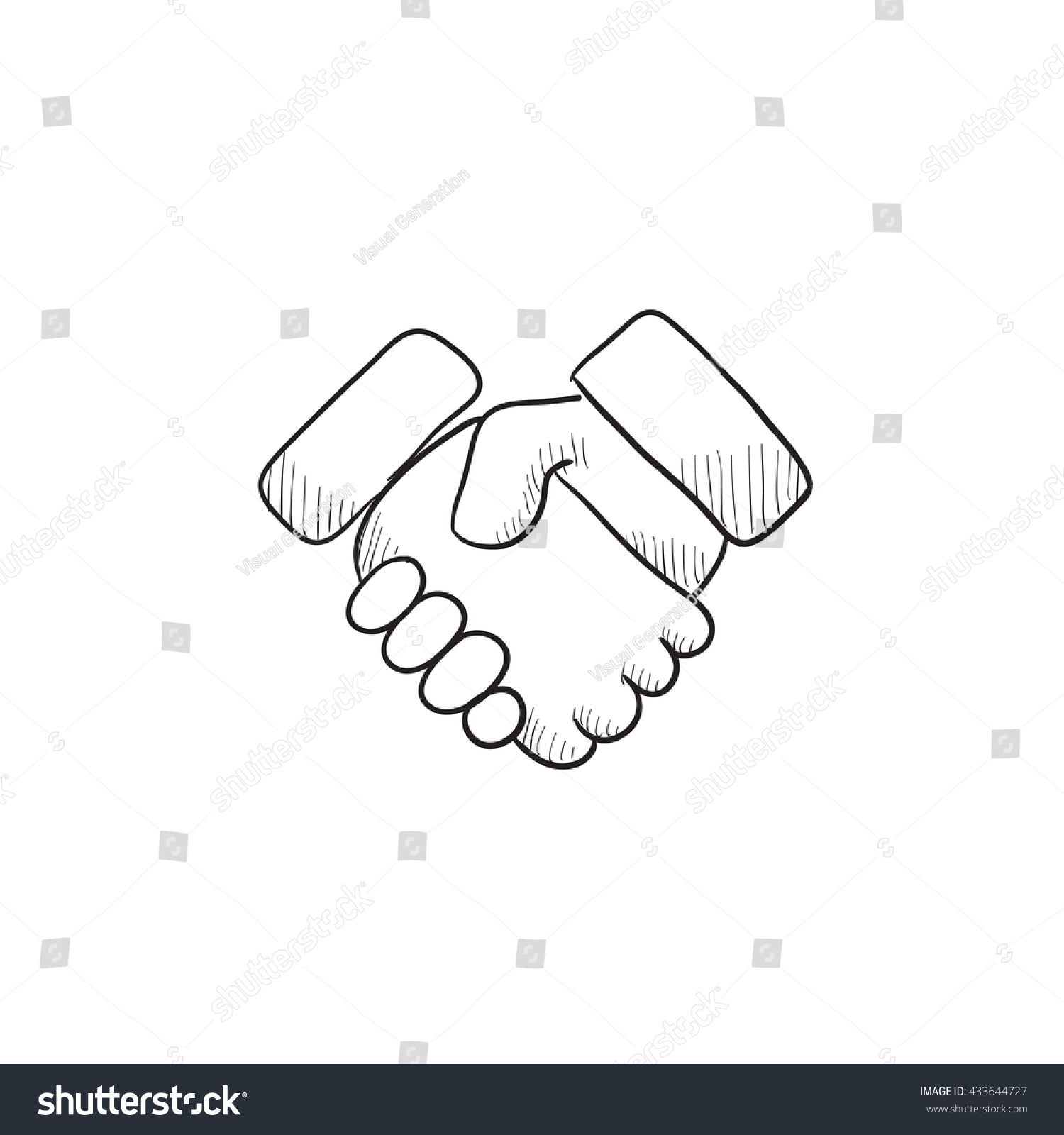 Handshake Vector Sketch Icon Isolated On Stock Vector (Royalty Free