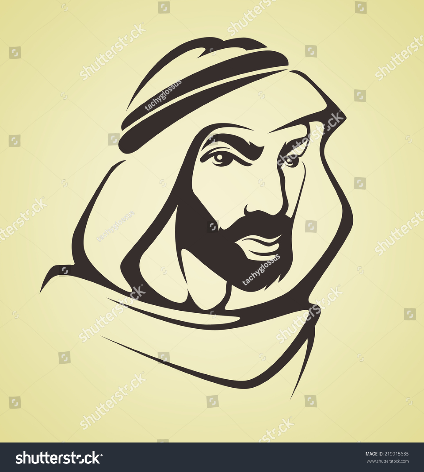Handsome Arabian Man Stock Vector 219915685 - Shutterstock