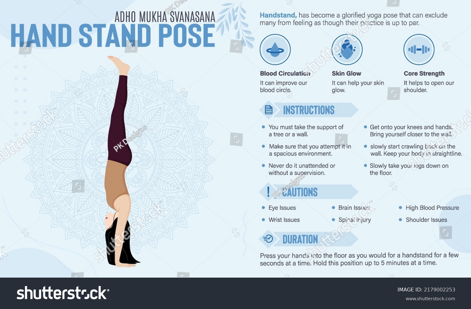 Handstand Pose Guide Benefits Yoga Poses Stock Vector (Royalty Free ...