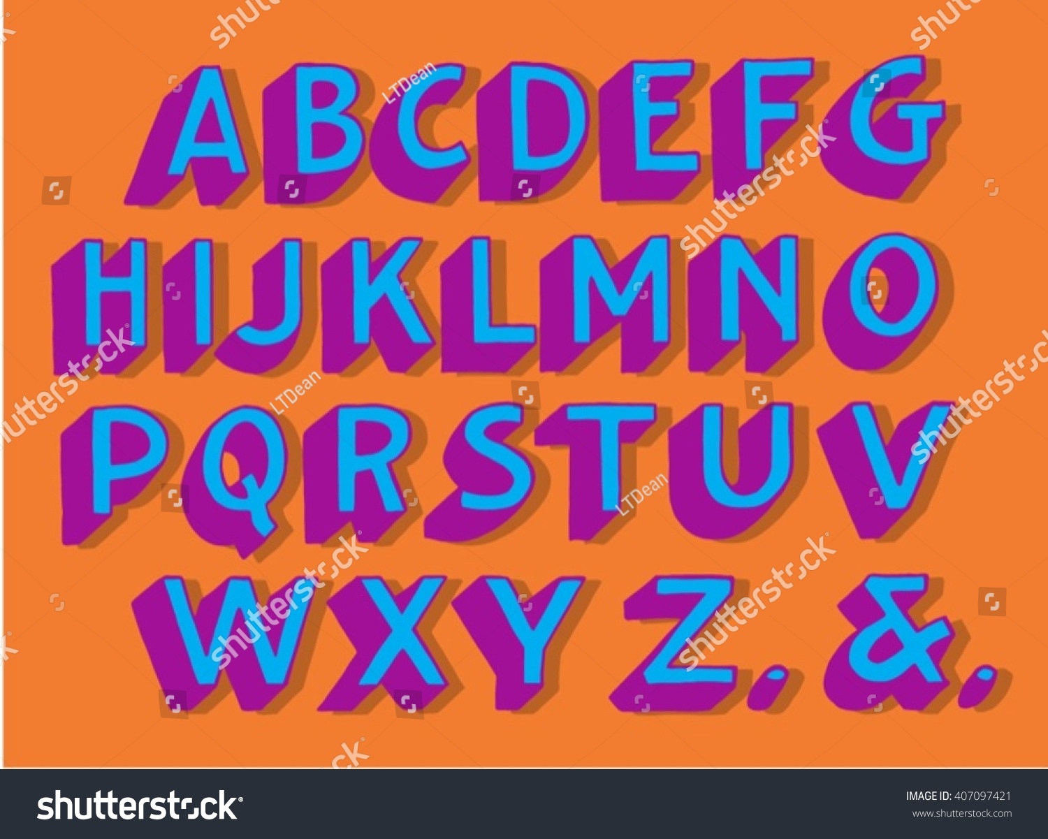 Handwriting Alphabets Vector Hand Drawn Fonts เวกเตอร์สต็อก ปลอดค่าลิขสิทธิ์ 407097421 