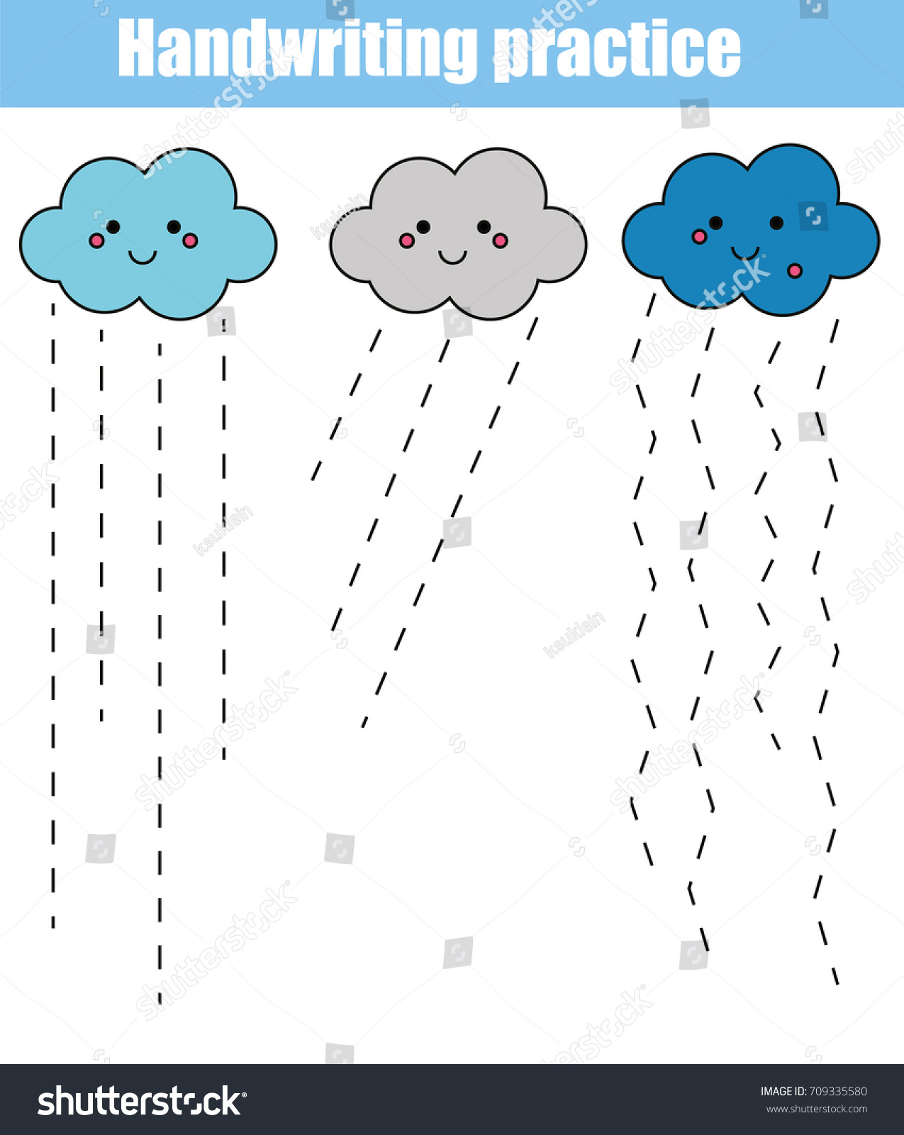 worksheet Cloud Worksheet handwriting practice sheet educational children game stock vector printable worksheet for kids and toddlers