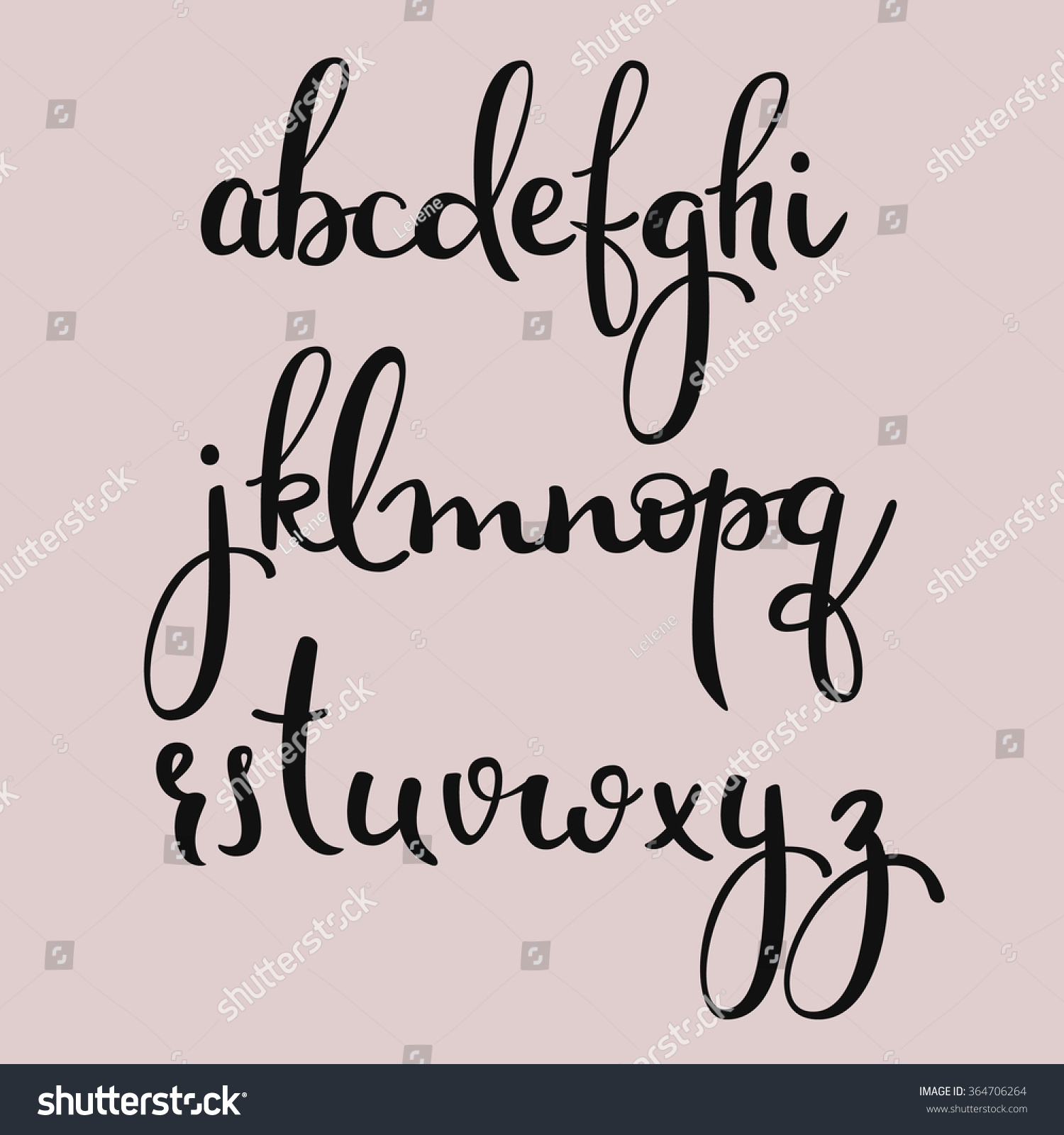 Handwritten Brush Style Modern Calligraphy Cursive Stock Vector ...