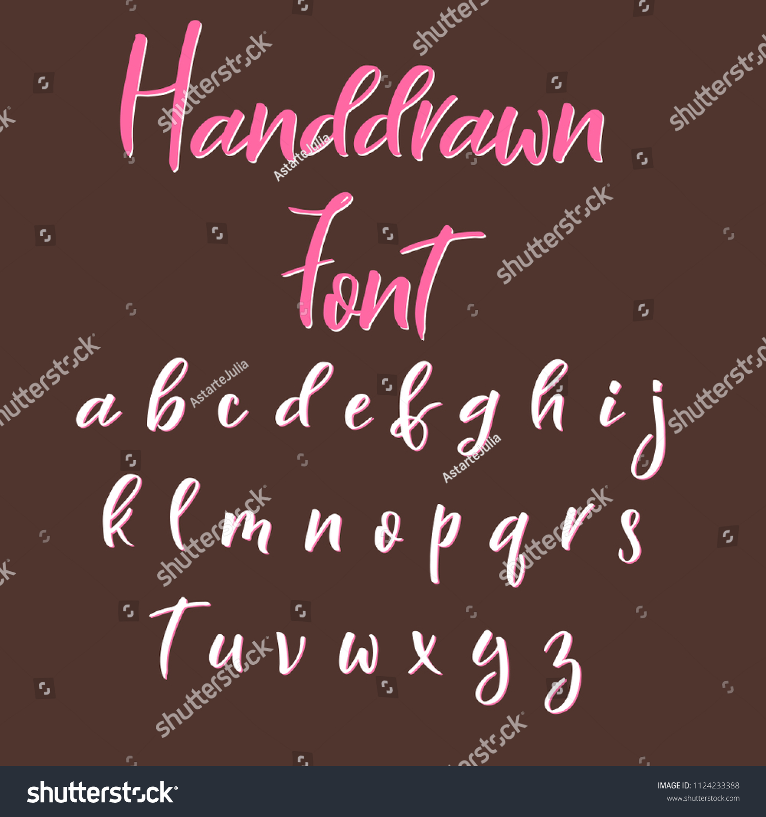 Handwritten Calligraphy Font Vector Alphabet Hand Stock Vector Royalty Free 1124233388 5393