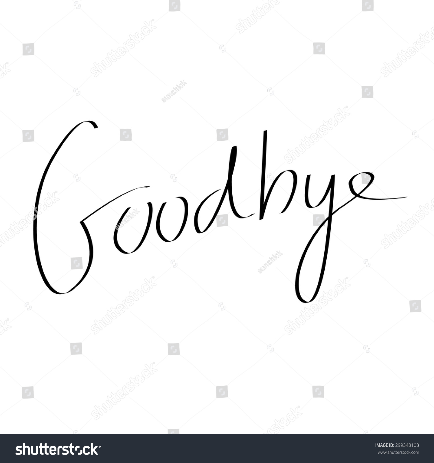 Handwritten Goodbye Text Message Stock Vector Royalty Free 299348108 5928