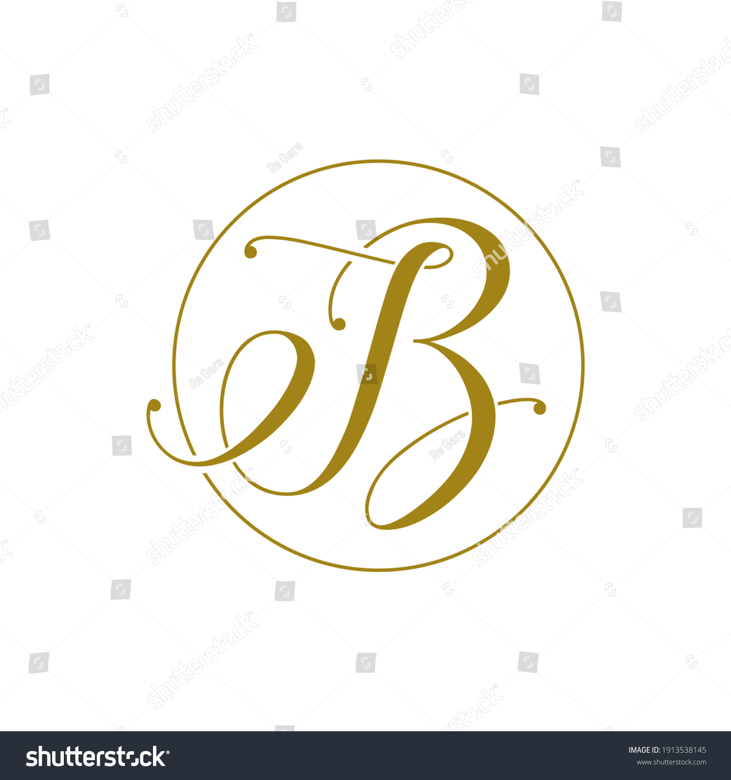 Handwritten B B Letter Logo Circle: เวกเตอร์สต็อก (ปลอดค่าลิขสิทธิ์ ...