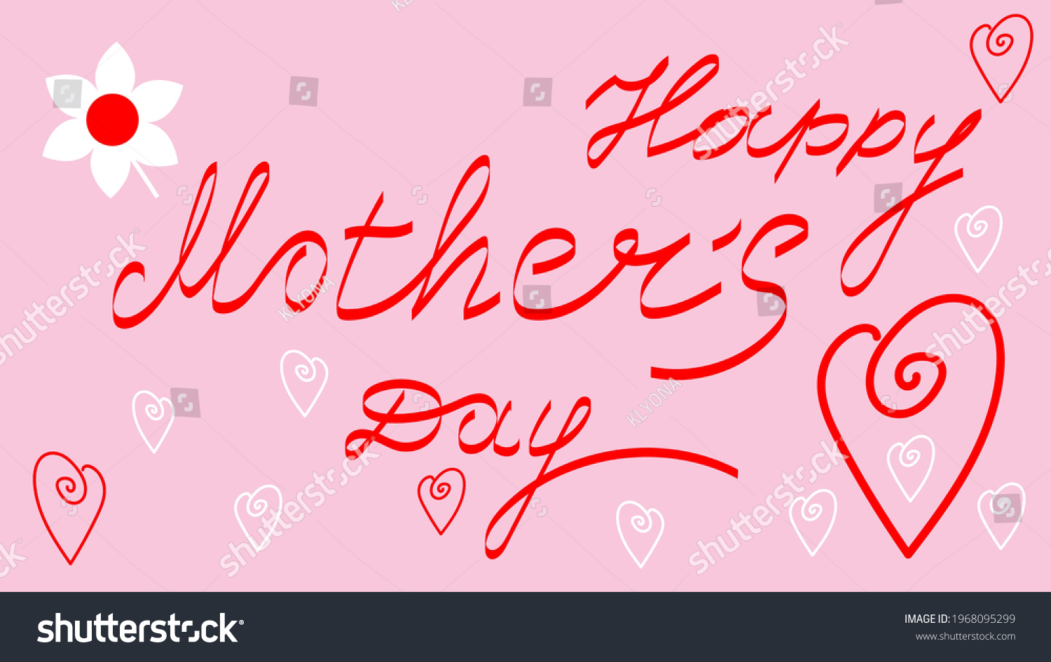 Handwritten Lettering Happy Mothers Day Lettering Stock Vector Royalty Free 1968095299