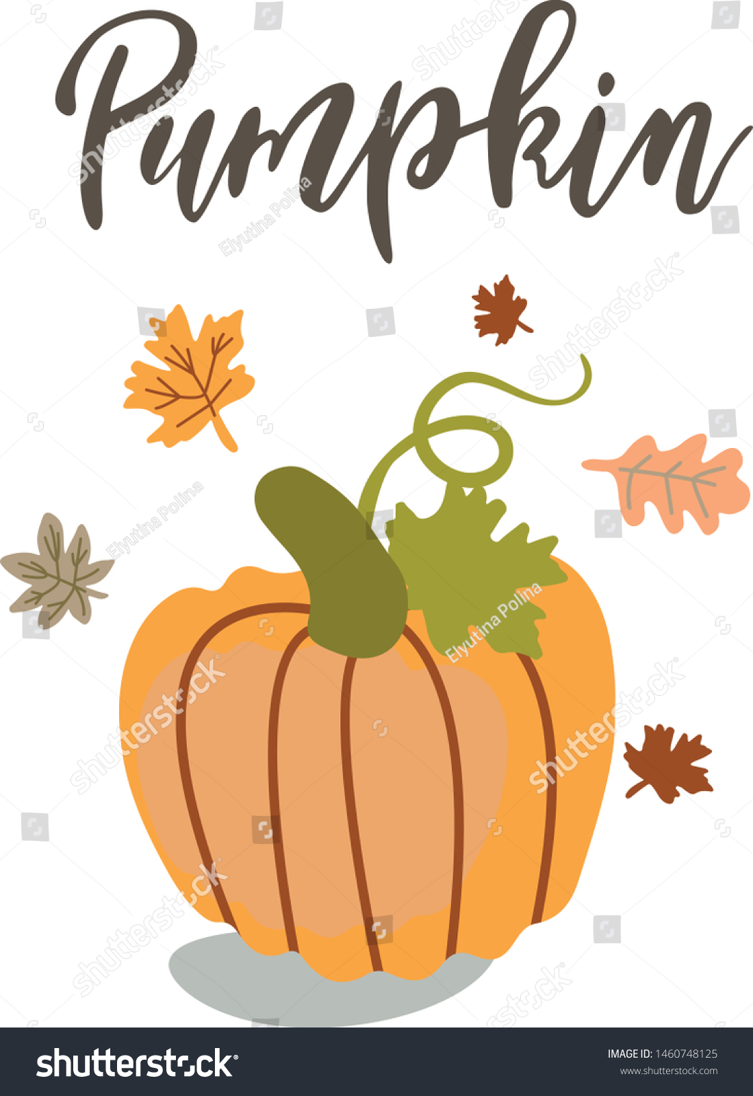 Handwritten Lettering Pumpki Can Be Used Stock Vector (Royalty Free ...