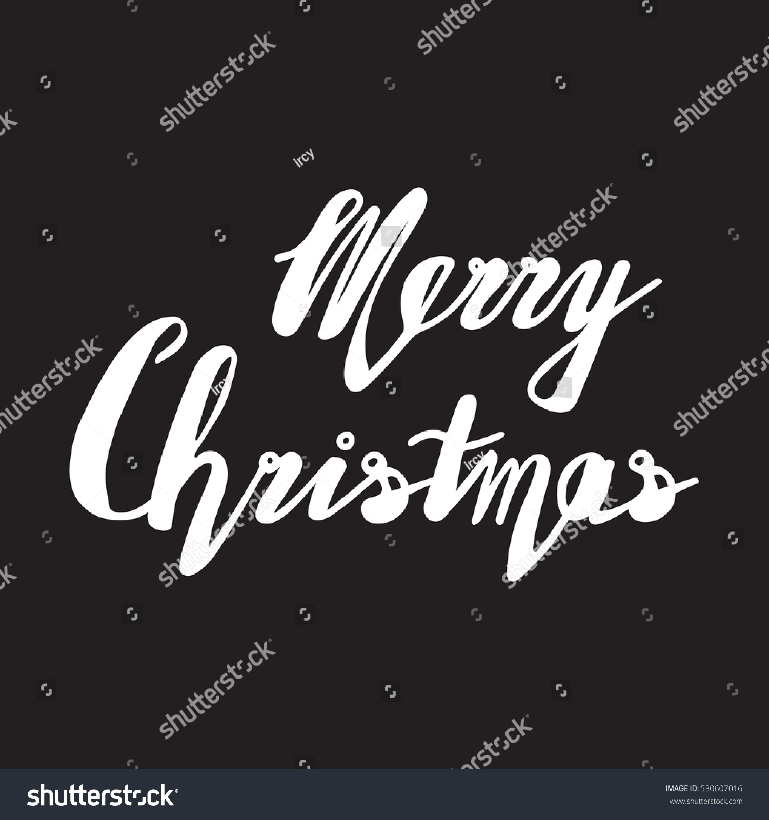 Handwritten Phrase Merry Christmas Greeting Card Stock Vector 530607016 - Shutterstock