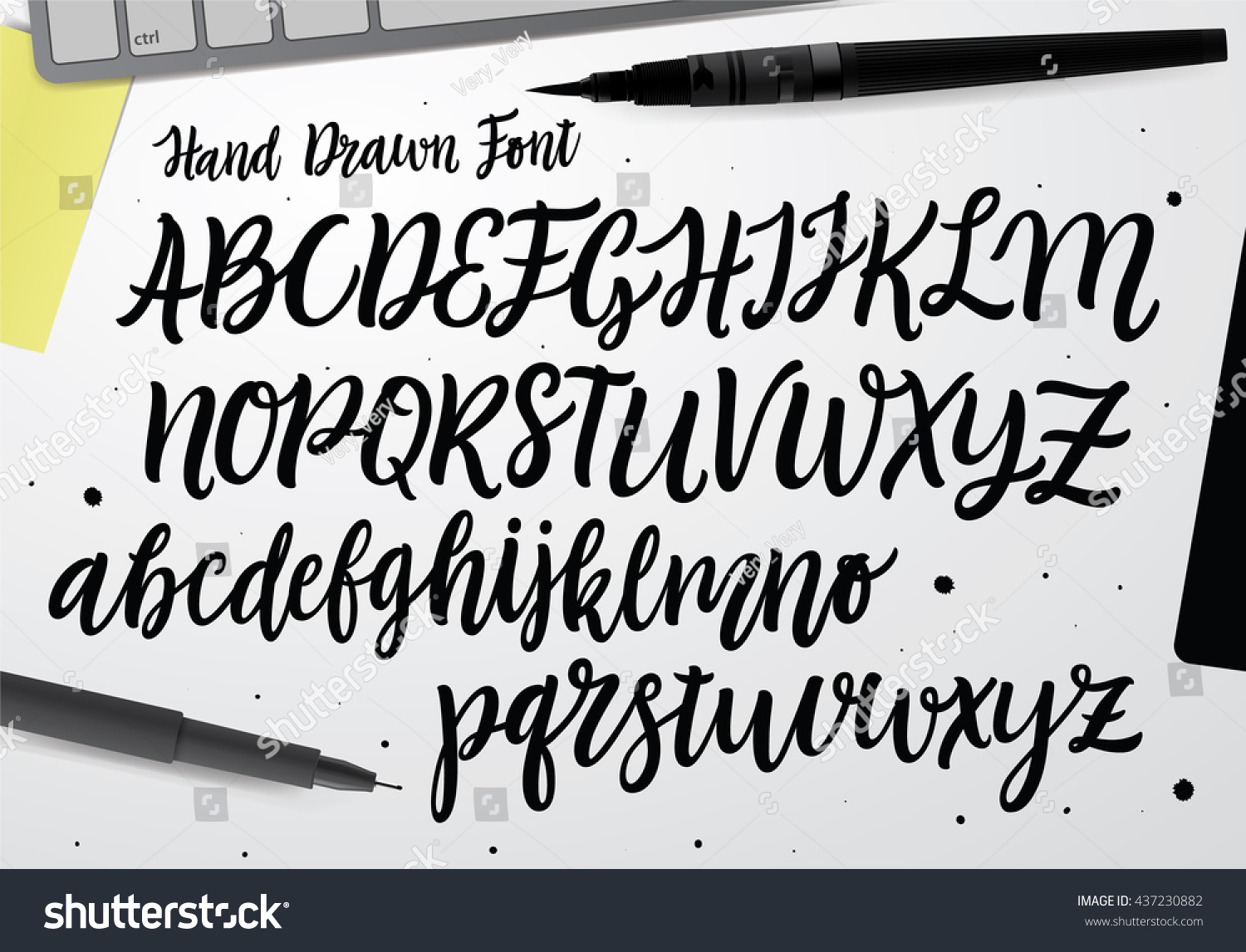 Handwritten Script Font. Hand Drawn Brush Style Modern Calligraphy ...