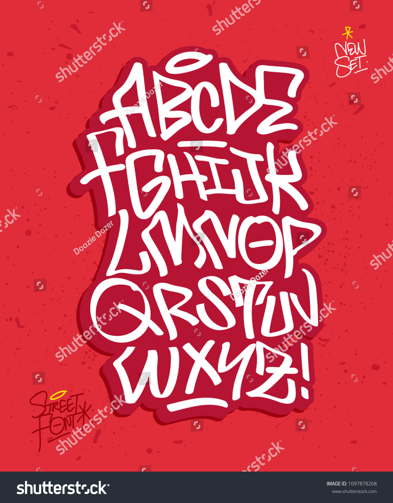 Handwritten Street Based Graffiti Font เวกเตอร์สต็อก ปลอดค่าลิขสิทธิ์