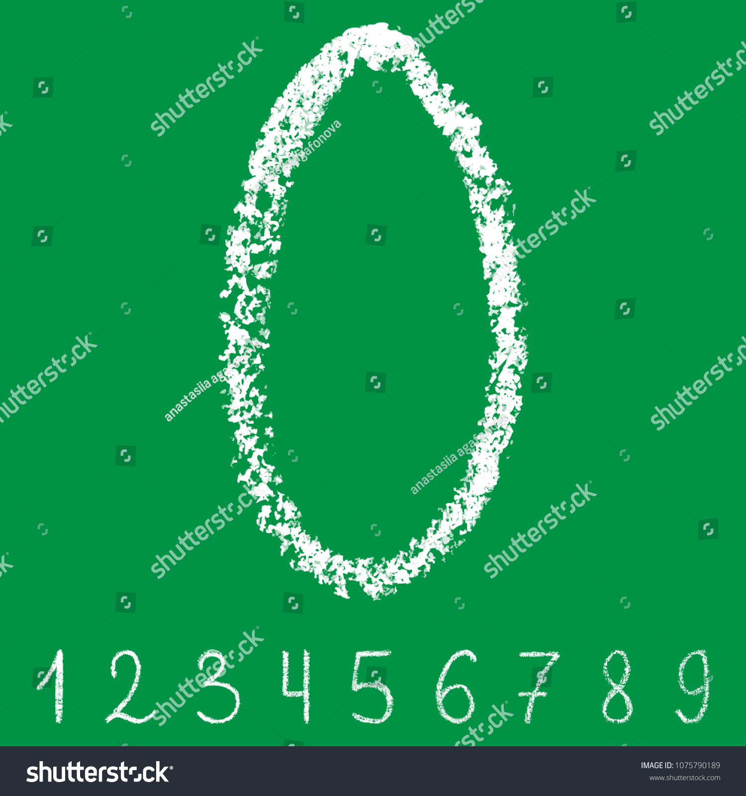 Handwritten White Chalk Arabic Numbers Transparent Stock Vector Royalty Free 1075790189