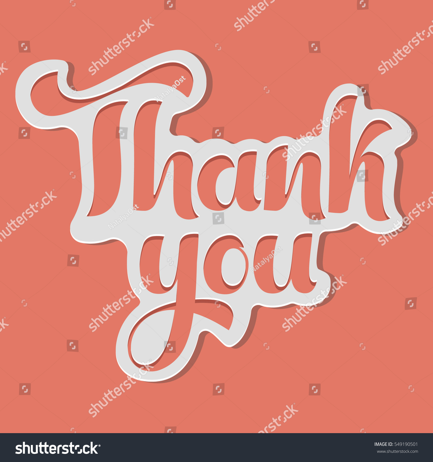 Handwritten Words Thank You Cutting Out Stock Vector ...