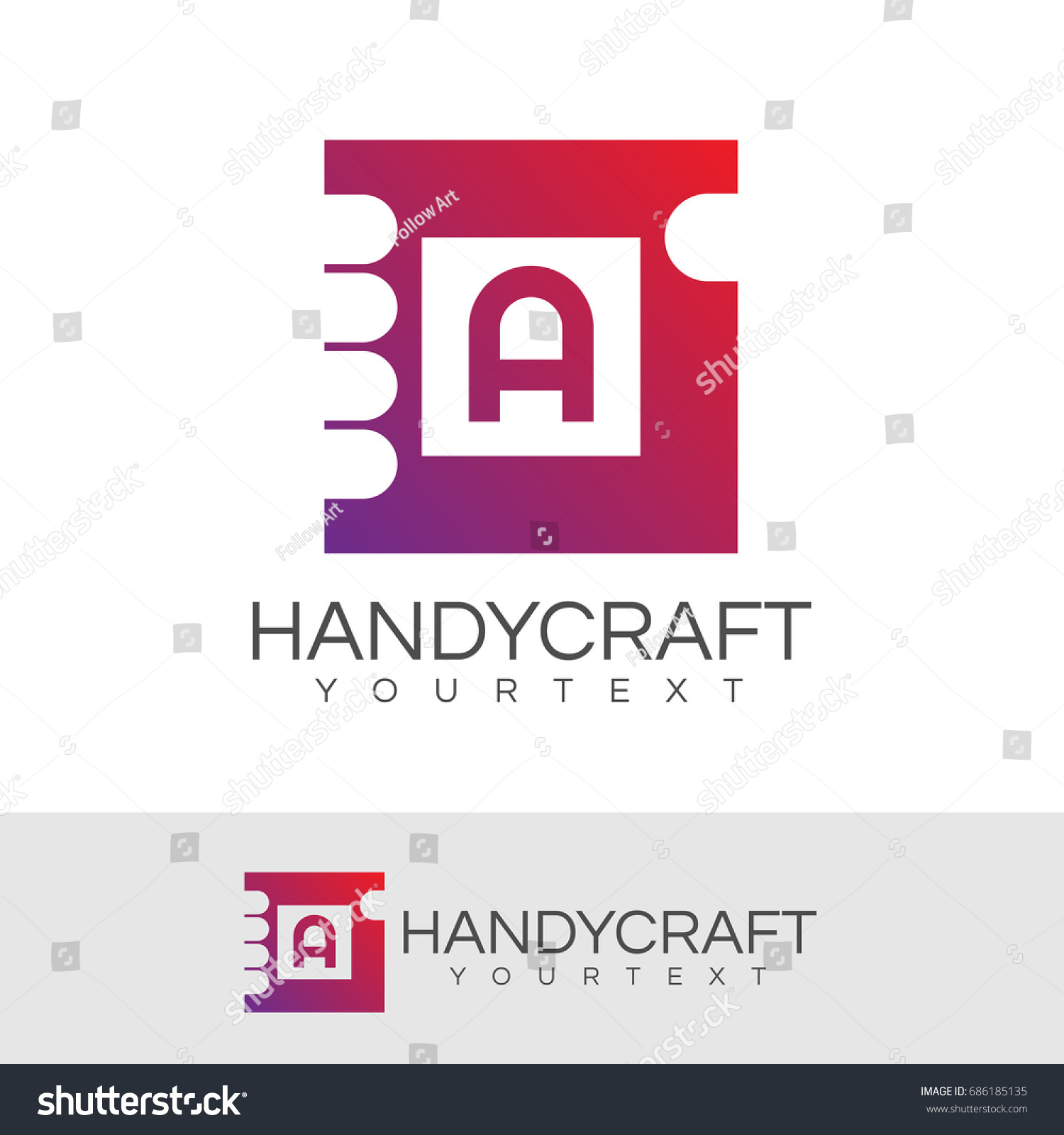 Handy Craft Initial Letter Logo Design Stock Vector Royalty Free