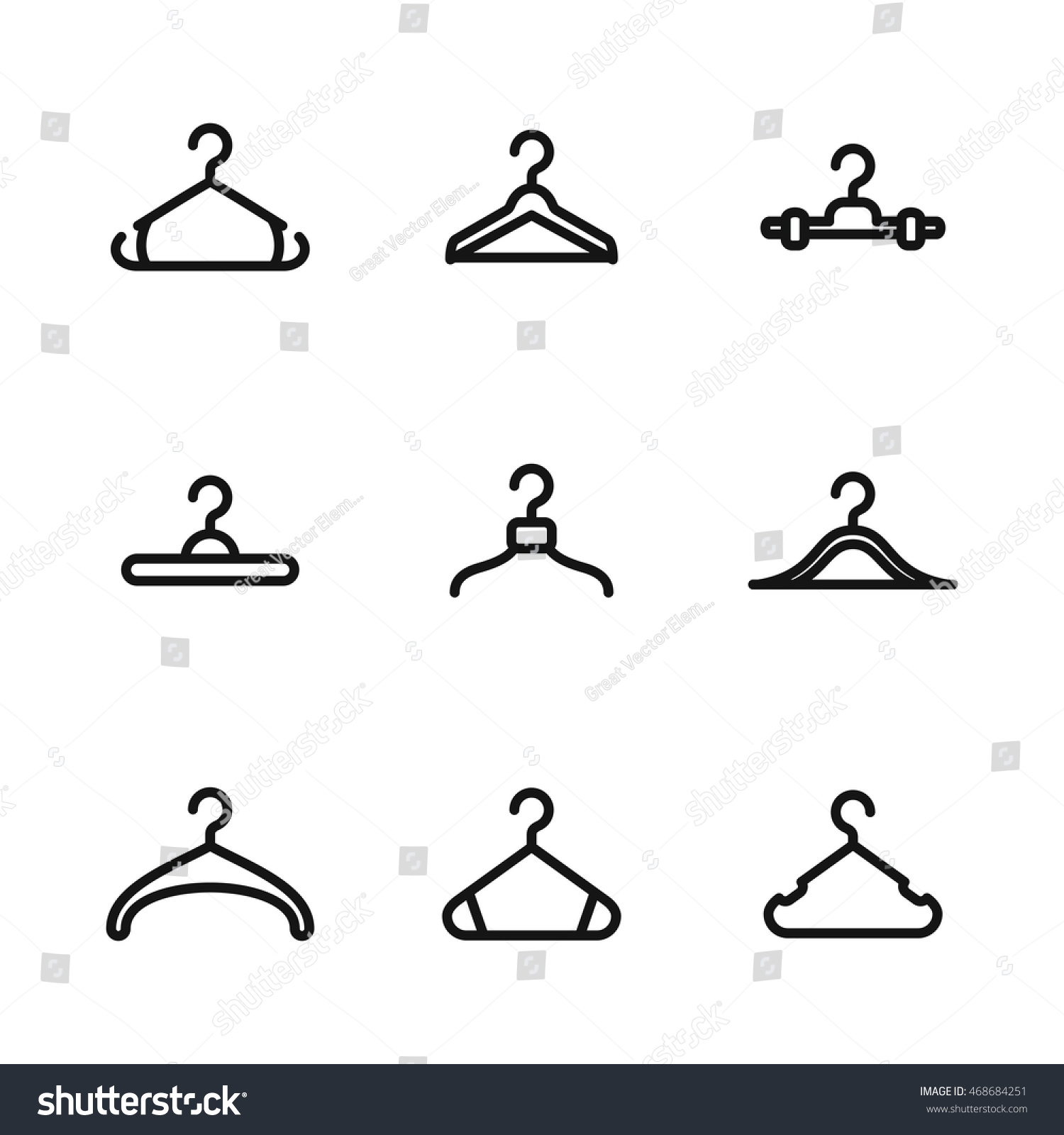 Hanger Vector Icons Simple Illustration Set Stock Vector (Royalty Free ...