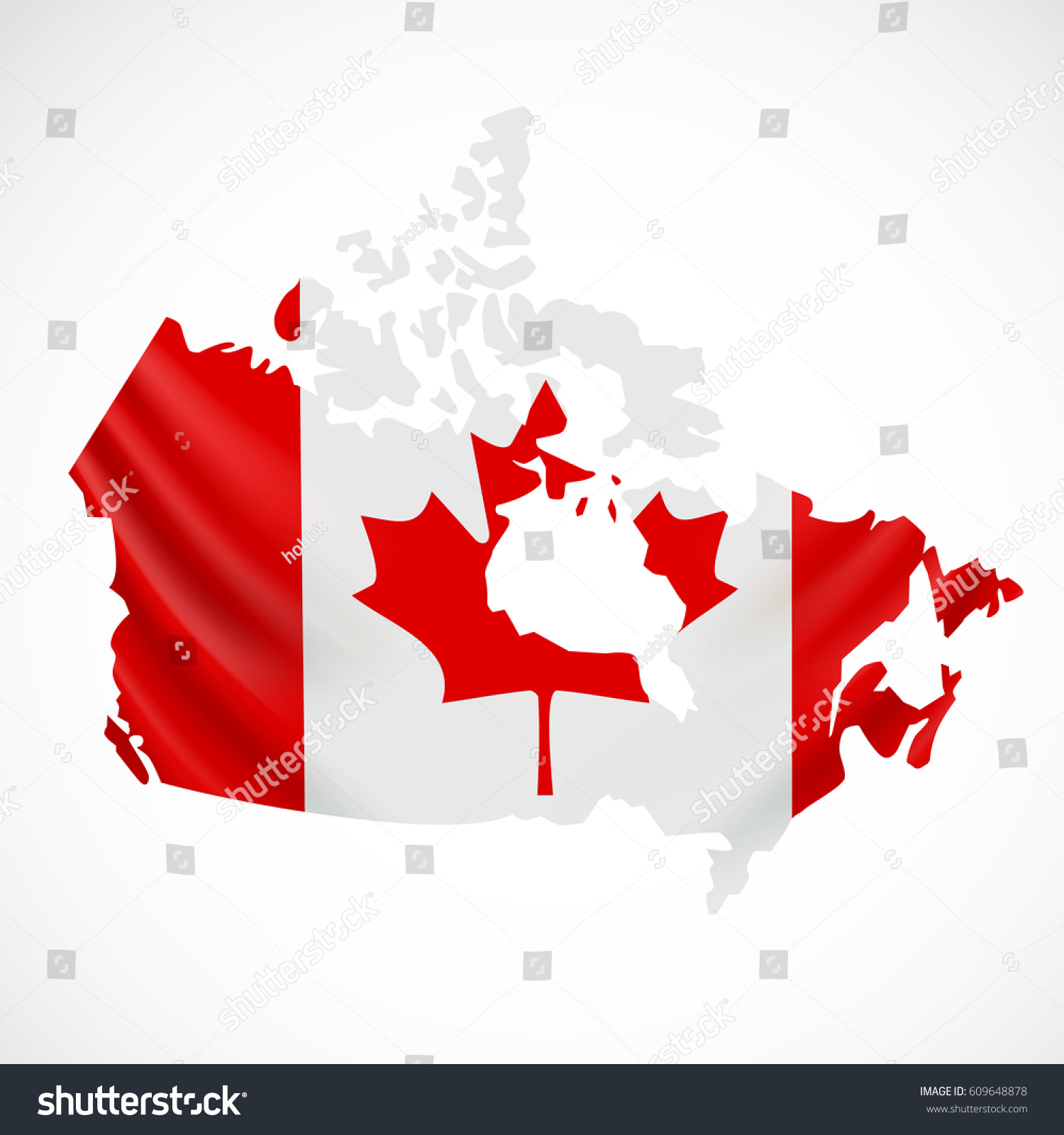 Hanging Canada Flag Form Map Canada Stock Vector (royalty Free 