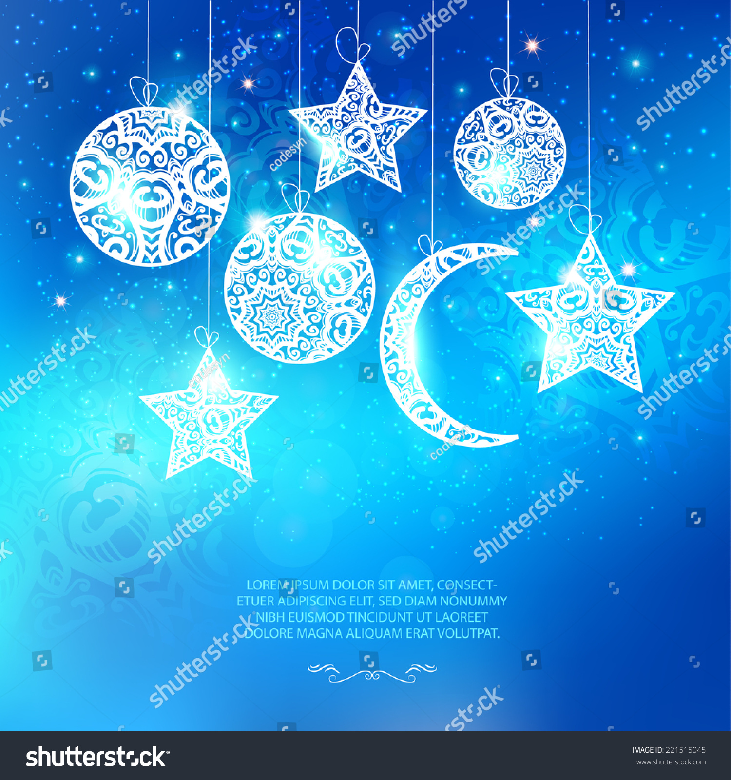 Hanging Lace Shiny Moons Stars Balloons Stock Vector (Royalty Free ...