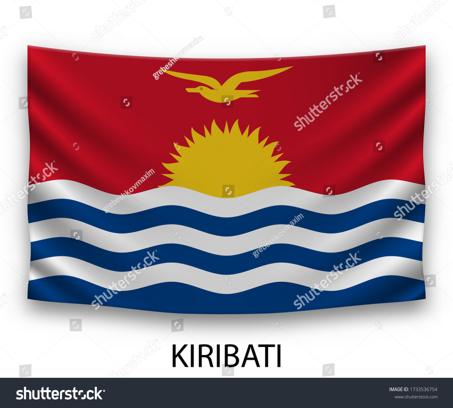 Hanging Silk Flag Kiribati Vector Illustration Stock Vector Royalty