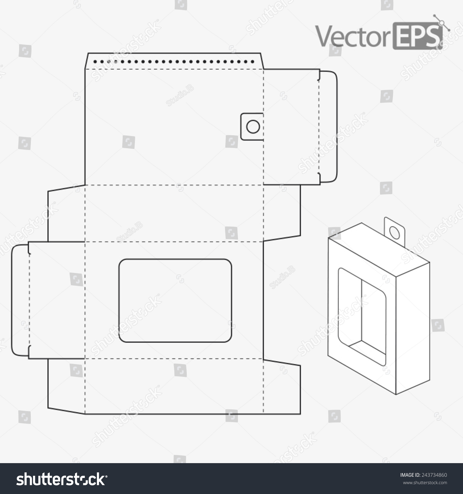 Hanging Tab Box Window Stock Vector (Royalty Free) 243734860