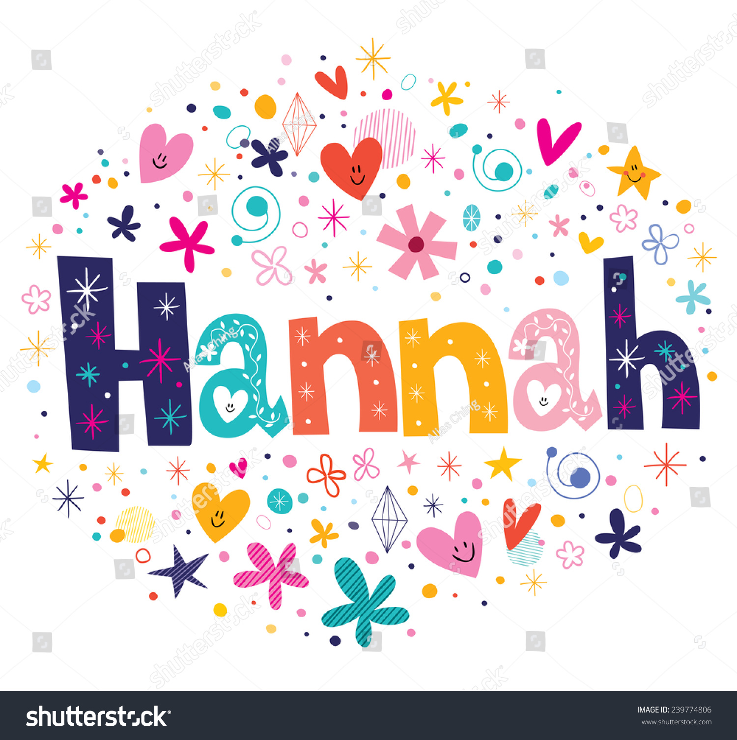 Hannah Name Design Stock Vector (Royalty Free) 239774806