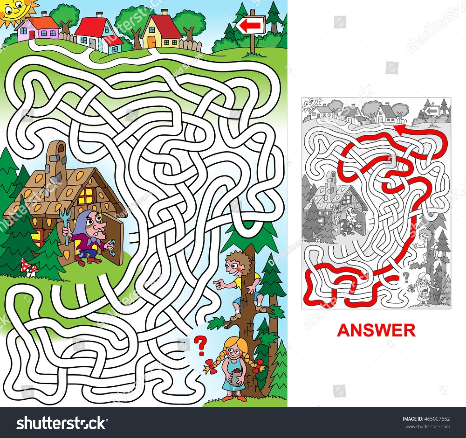 Hansel Gretel Kids Lost Forest Help Stock Vector 465007652 - Shutterstock1500 x 1408