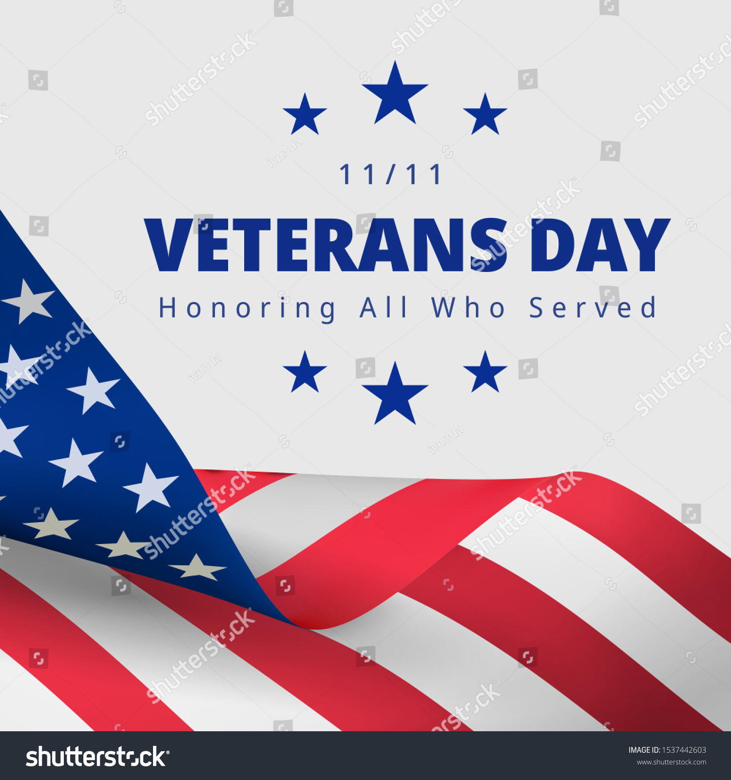 Happy Free Veterans Day November 11th Stock Vector (Royalty Free