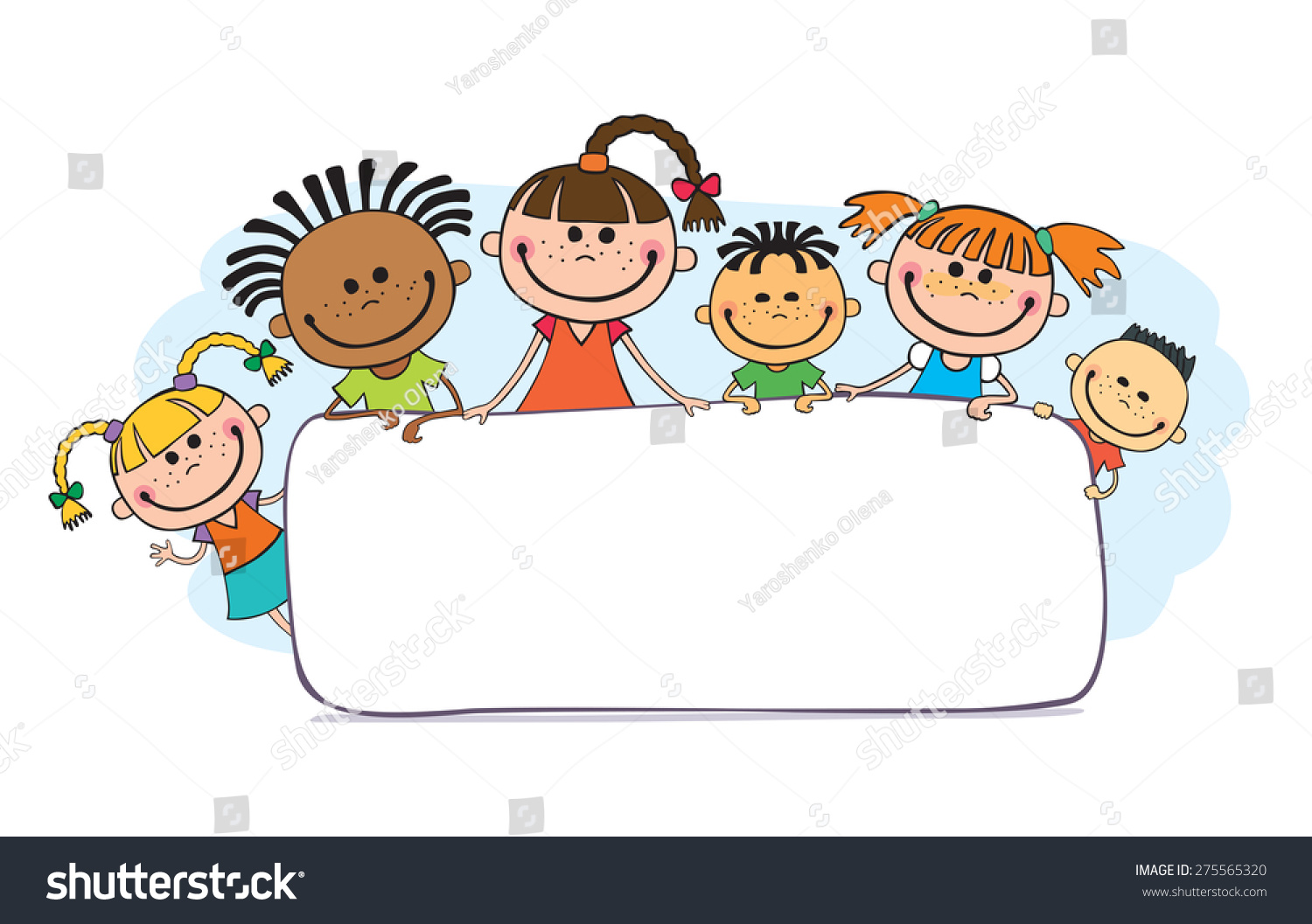 Happy Funny Children Large Banner Child Stock Vector 275565320 ...