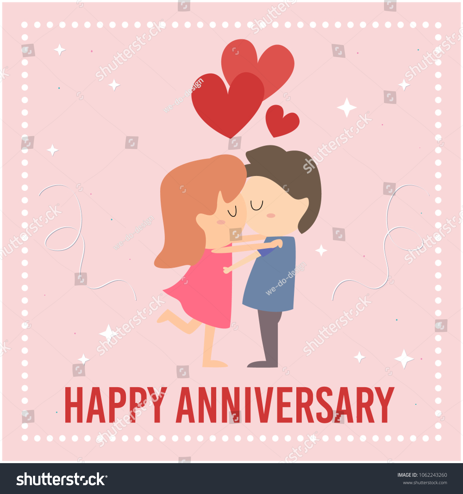 Happy Anniversary Card Design Stock Vector (Royalty Free) 1062243260