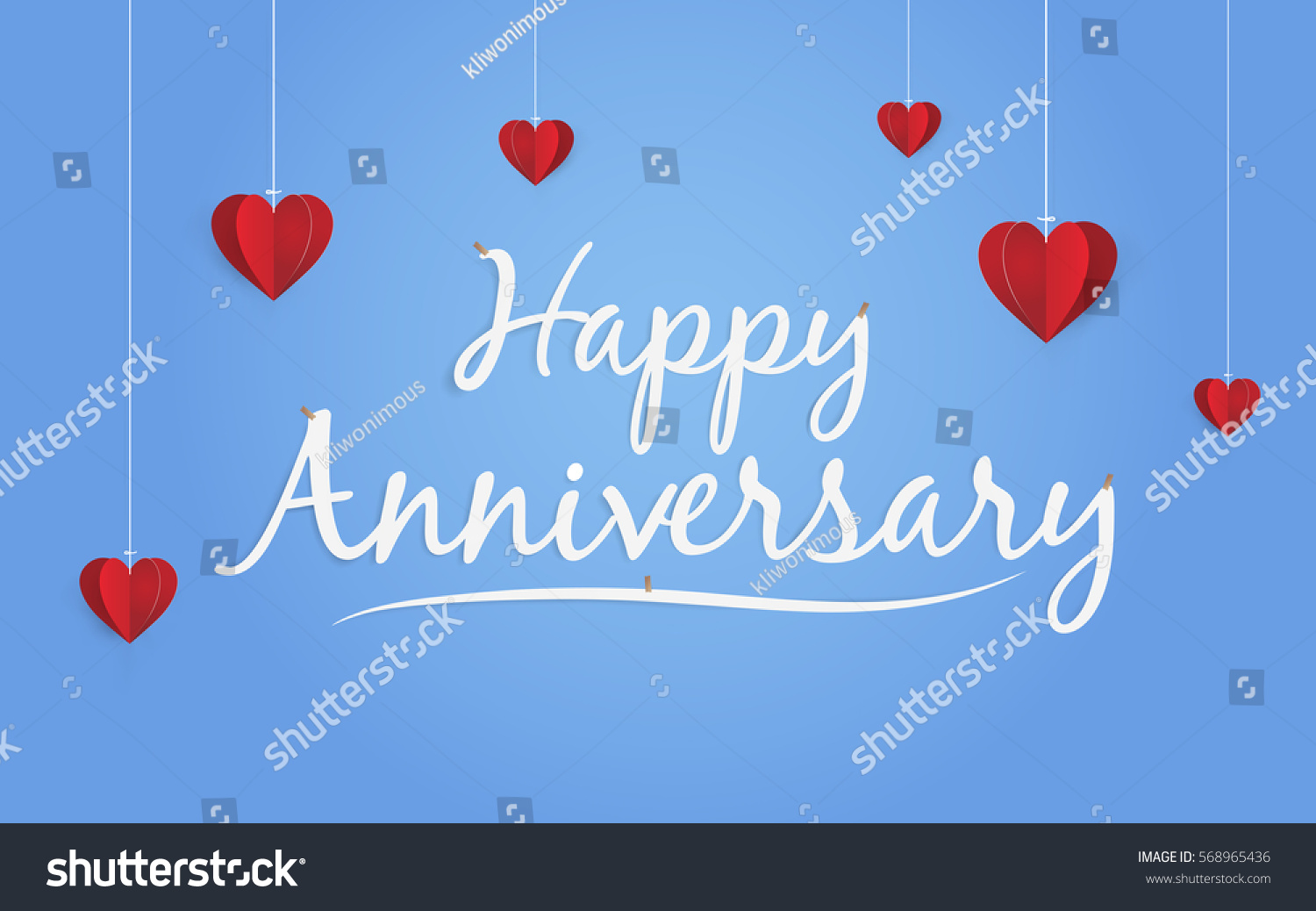 Happy Anniversary Design Paper Art Style Stock Vector (Royalty Free ...