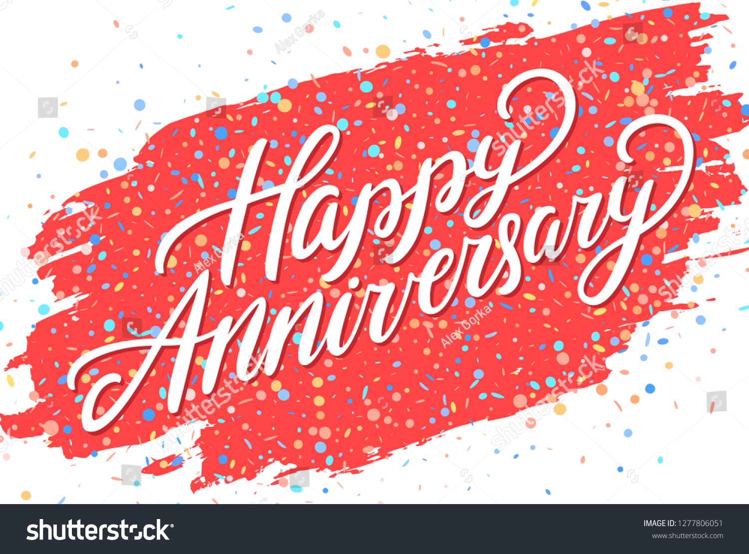 Happy Anniversary Greeting Banner Stock Vector Royalty Free 1277806051