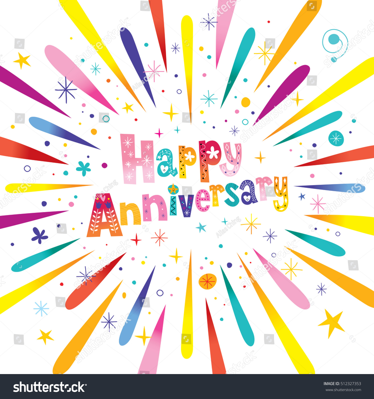 Happy Anniversary Greeting Card Stock Vector (Royalty Free) 512327353 ...