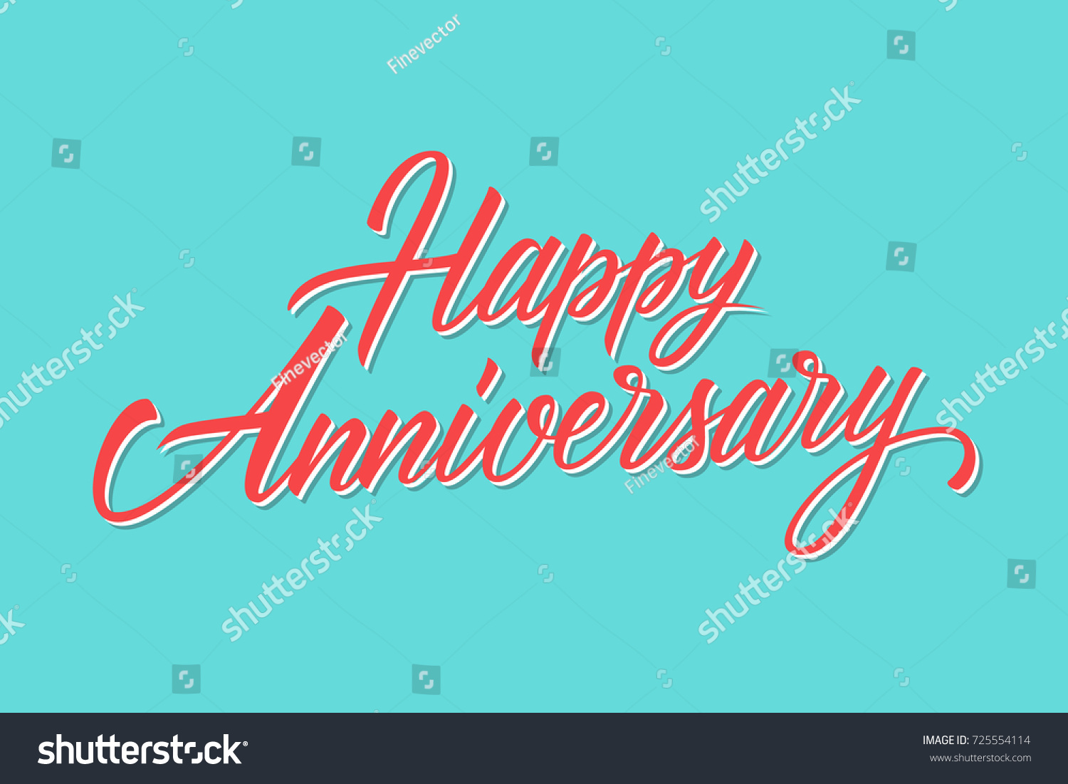 Happy Anniversary Hand Lettering Greetings Template Stock Vector ...