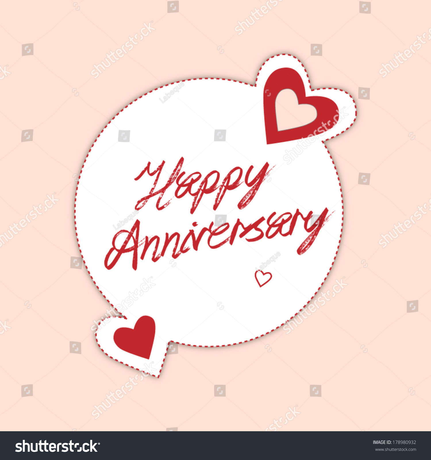 Happy Anniversary Heart Card Vector Stock Vector Royalty Free