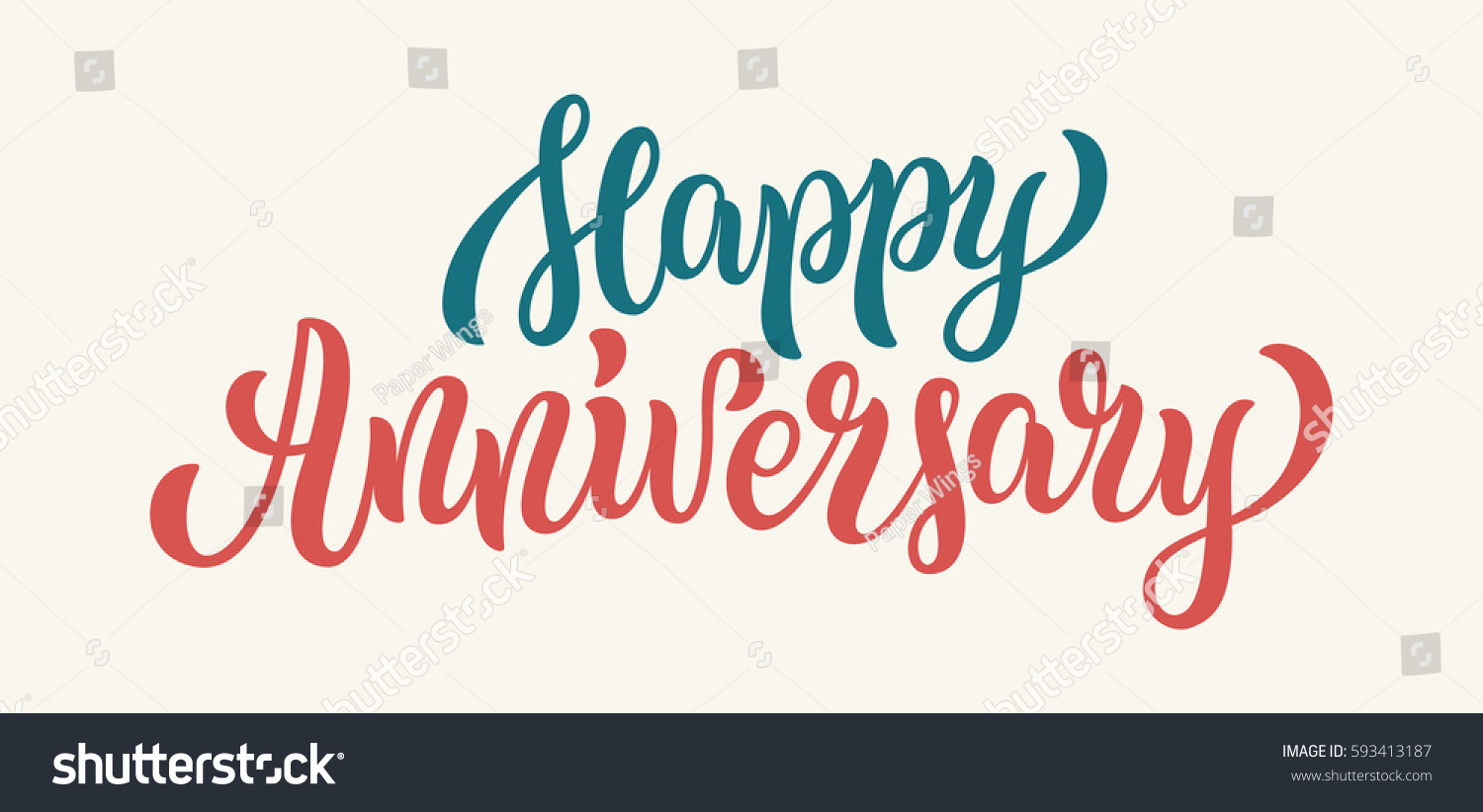 happy anniversary lettering text banner vector stock vector royalty