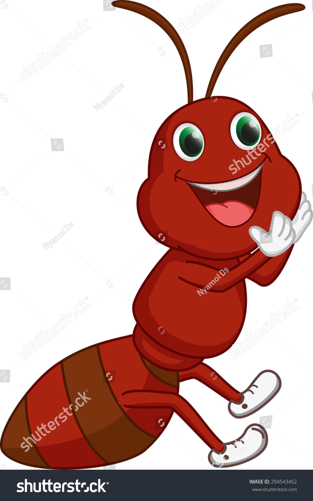 Happy Ant Cartoon Stock Vector 294543452 - Shutterstock