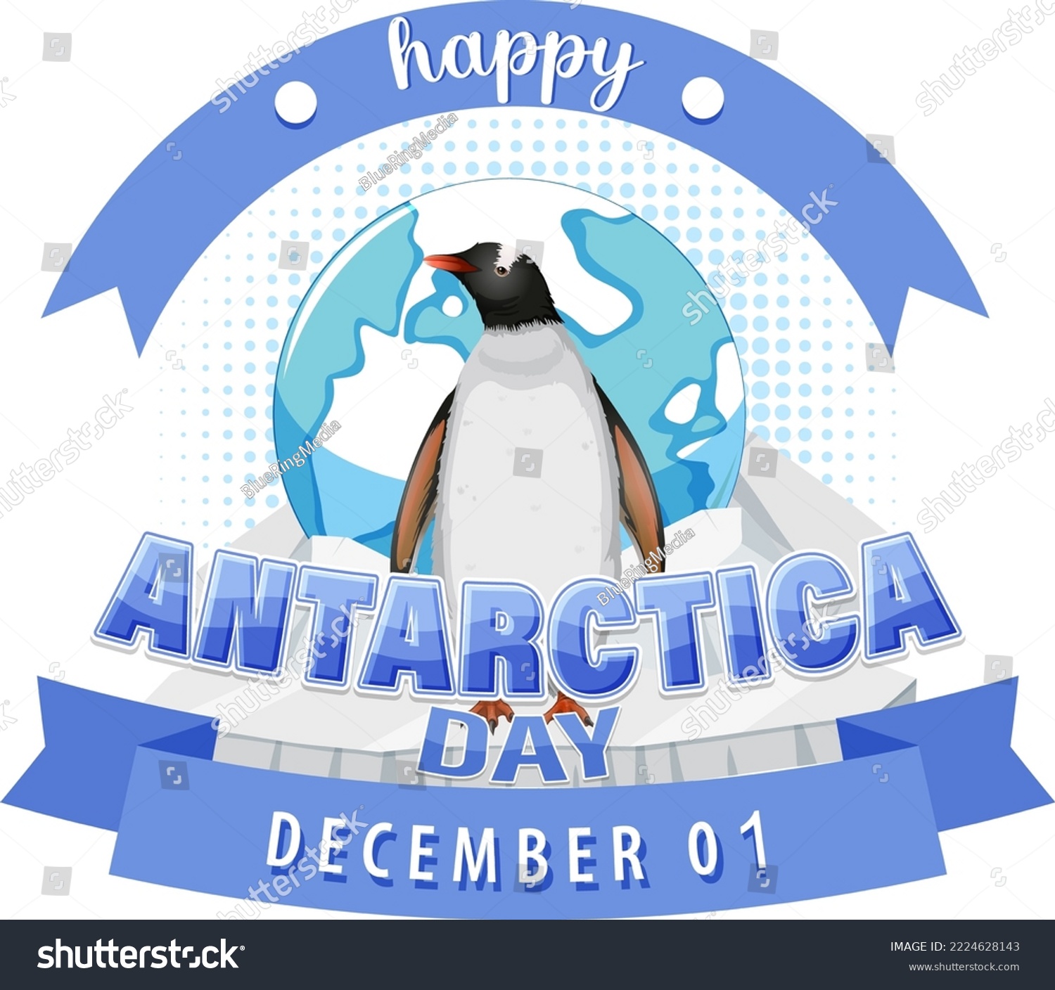 SVG of Happy Antarctica day poster design illustration svg
